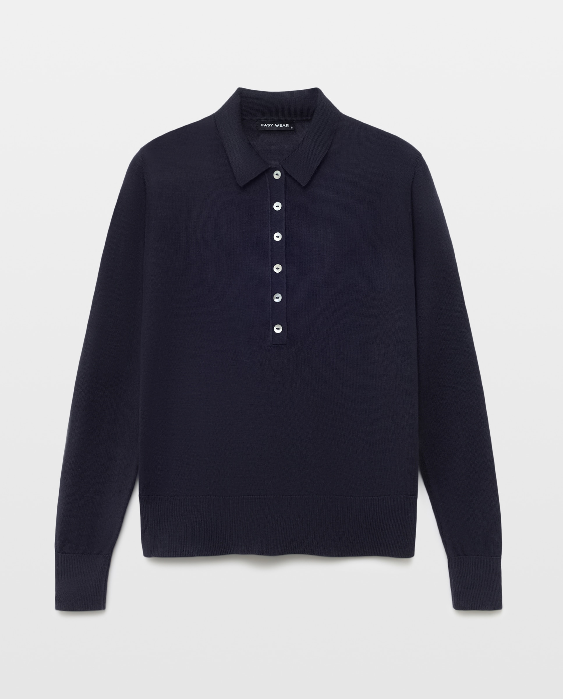 Jersey de mujer cuelllo polo con lana - Easy Wear - Azul marino Azul marino-4