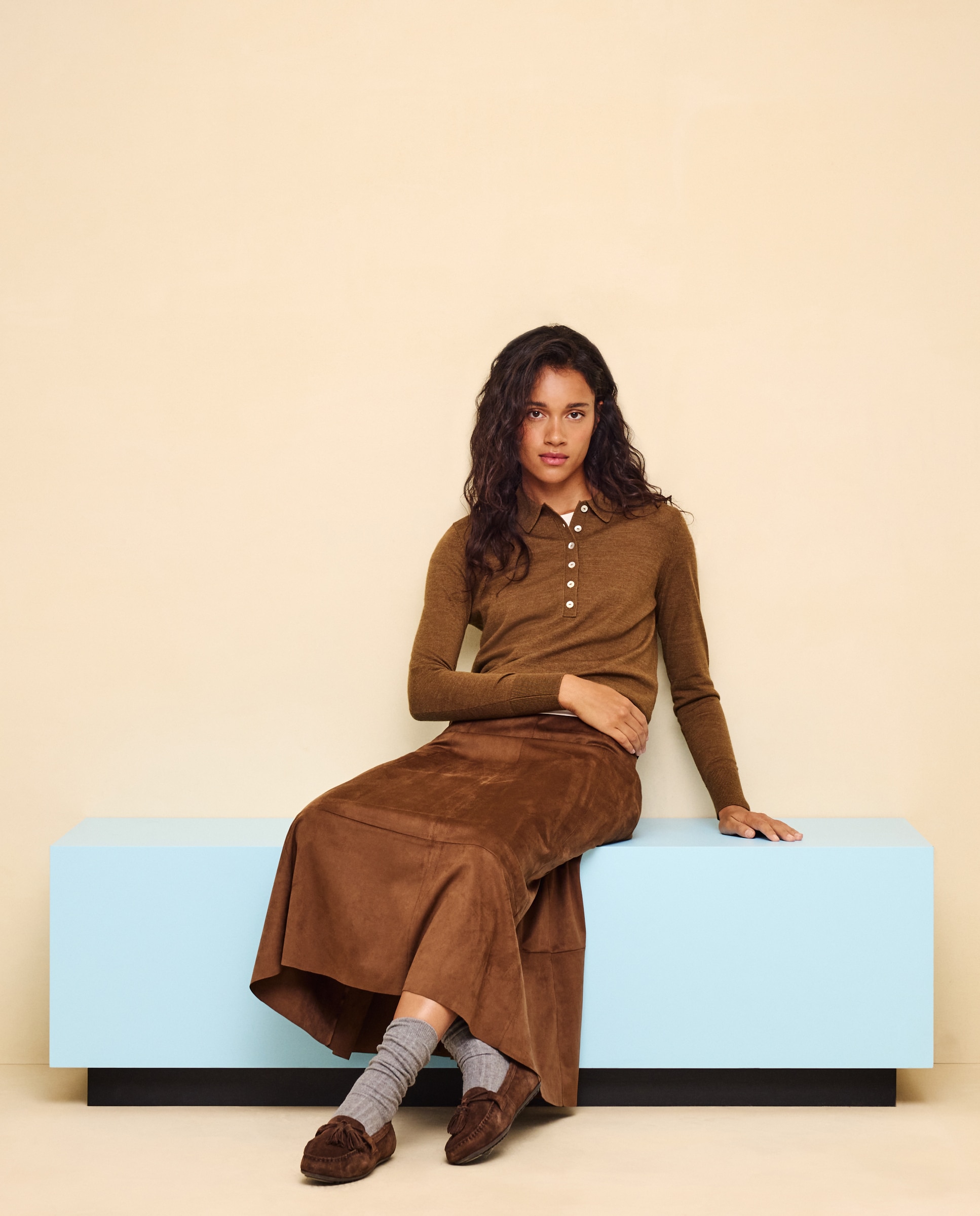 Jersey de mujer cuelllo polo con lana - Easy Wear - 560 Oliva 560 Oliva-2