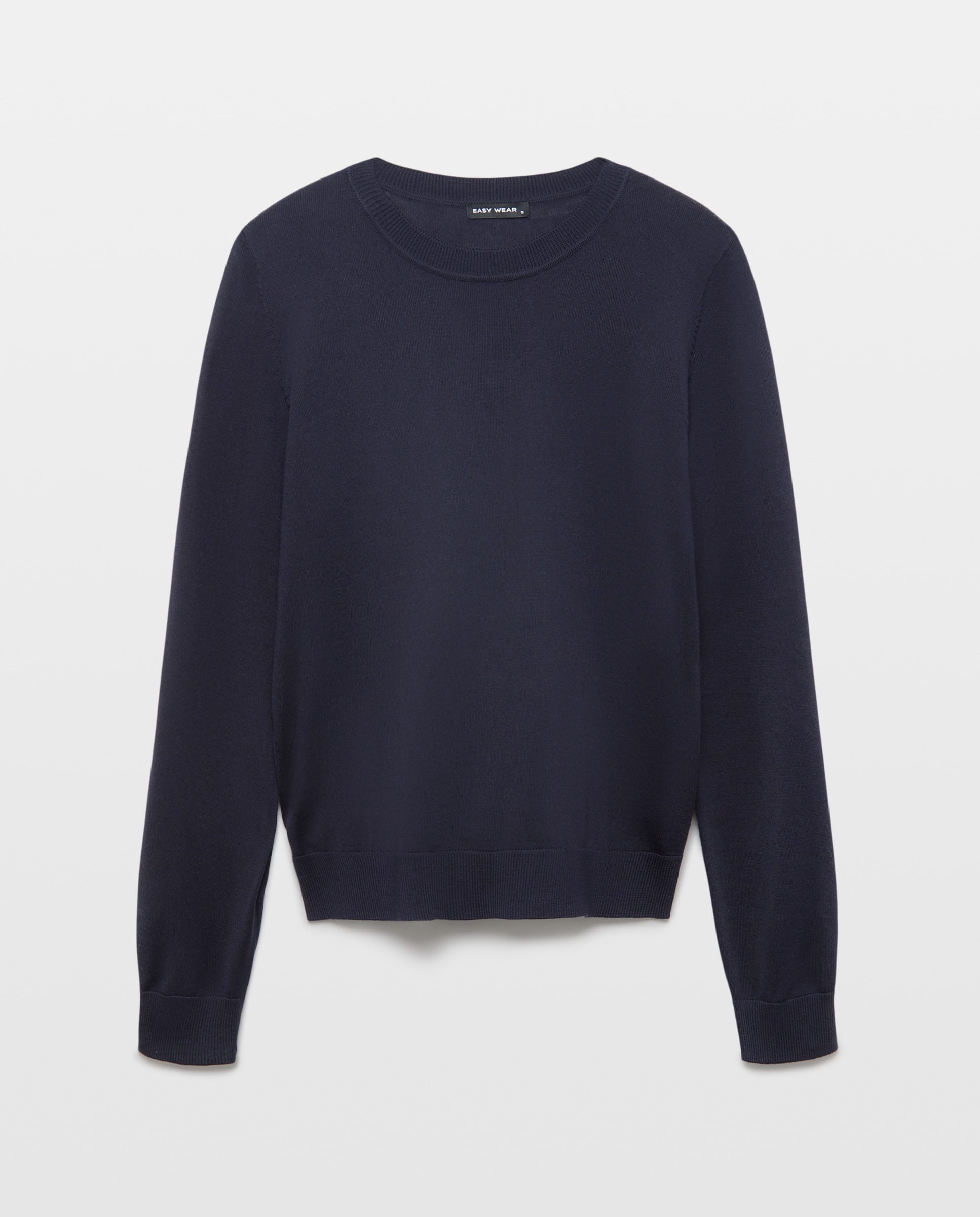 Jersey de mujer cuello caja con lana - Easy Wear - Azul marino Azul marino-4