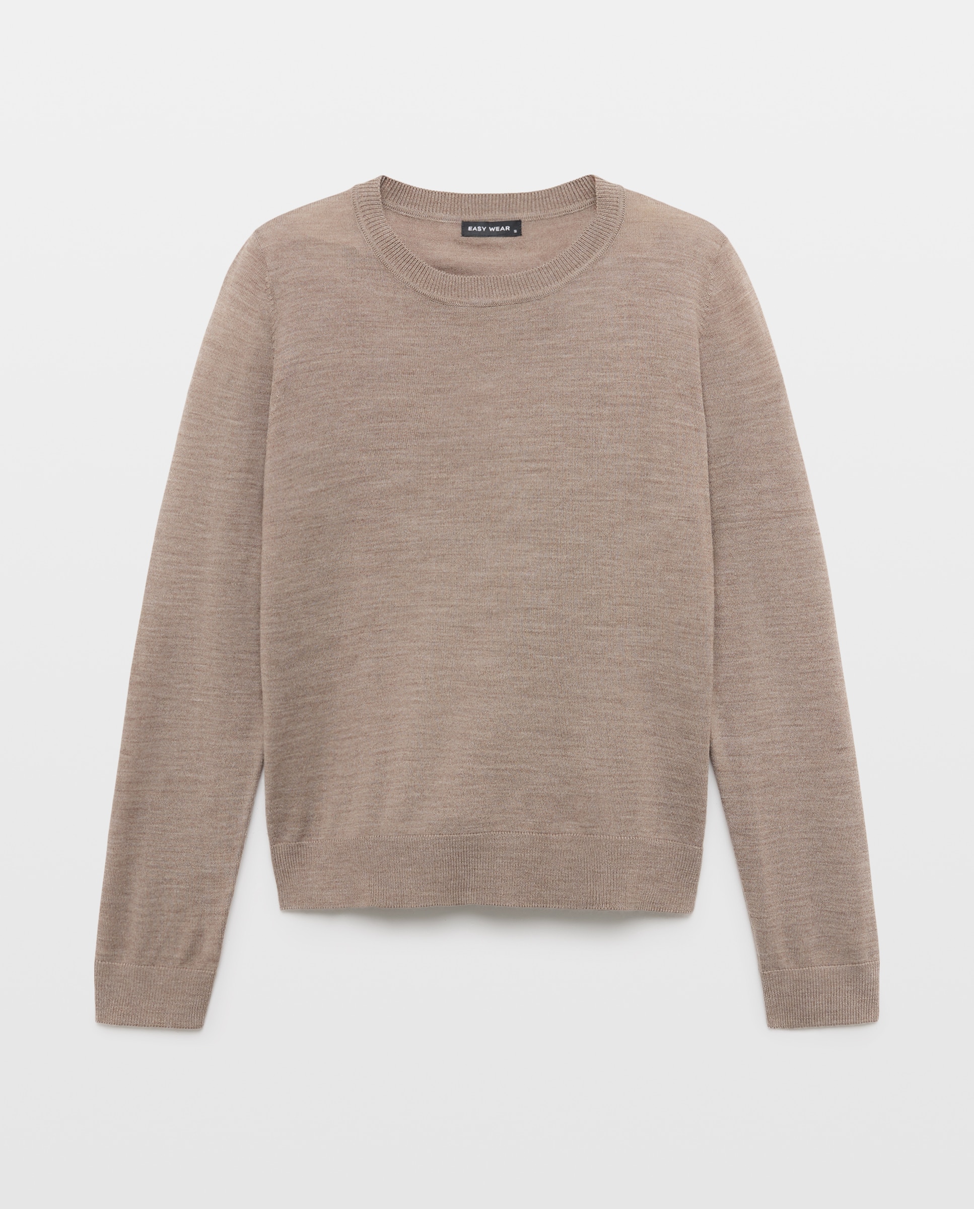 Jersey de mujer cuello caja con lana - Easy Wear - Visón claro Visón claro-4