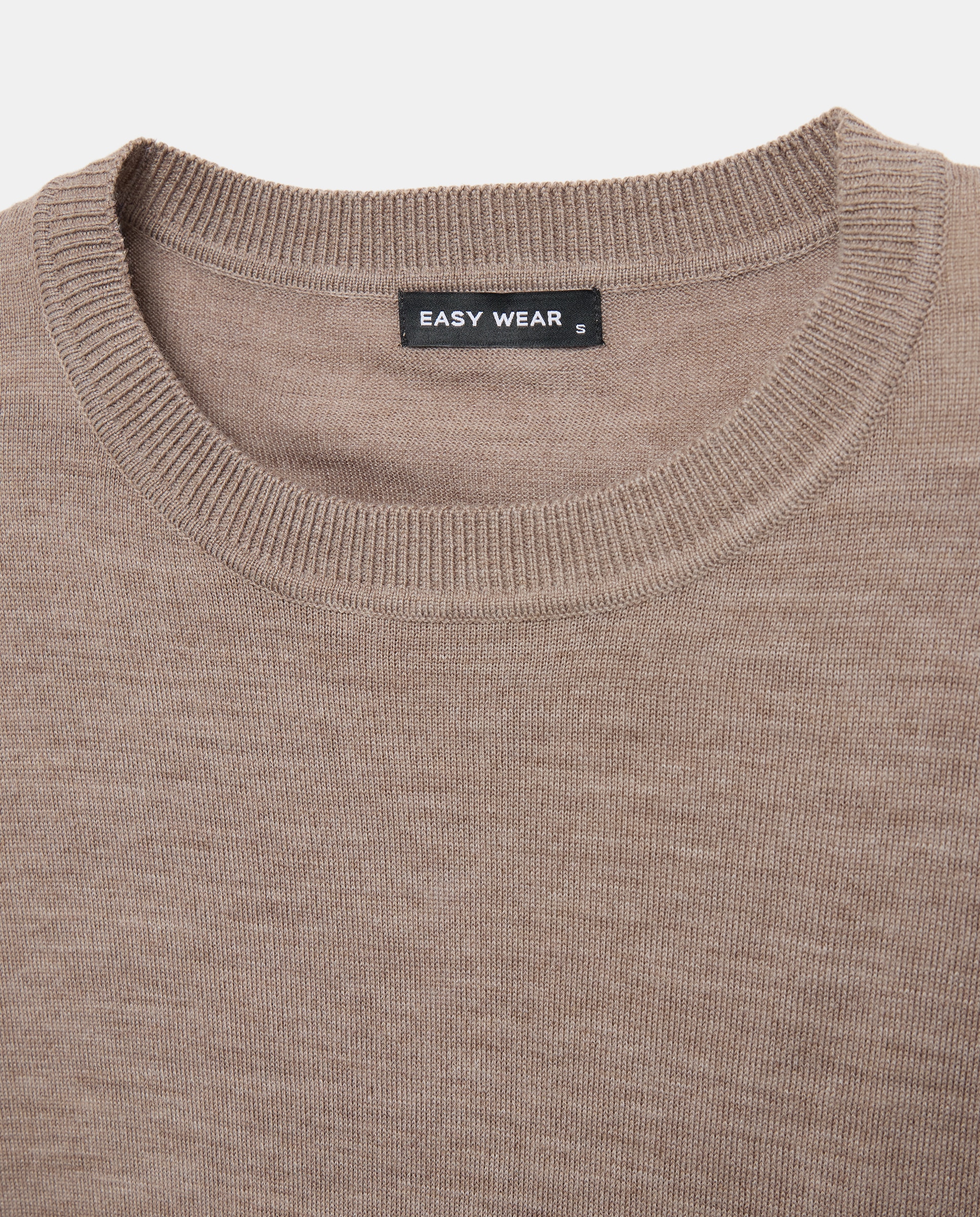 Jersey de mujer cuello caja con lana - Easy Wear - Visón claro Visón claro-5