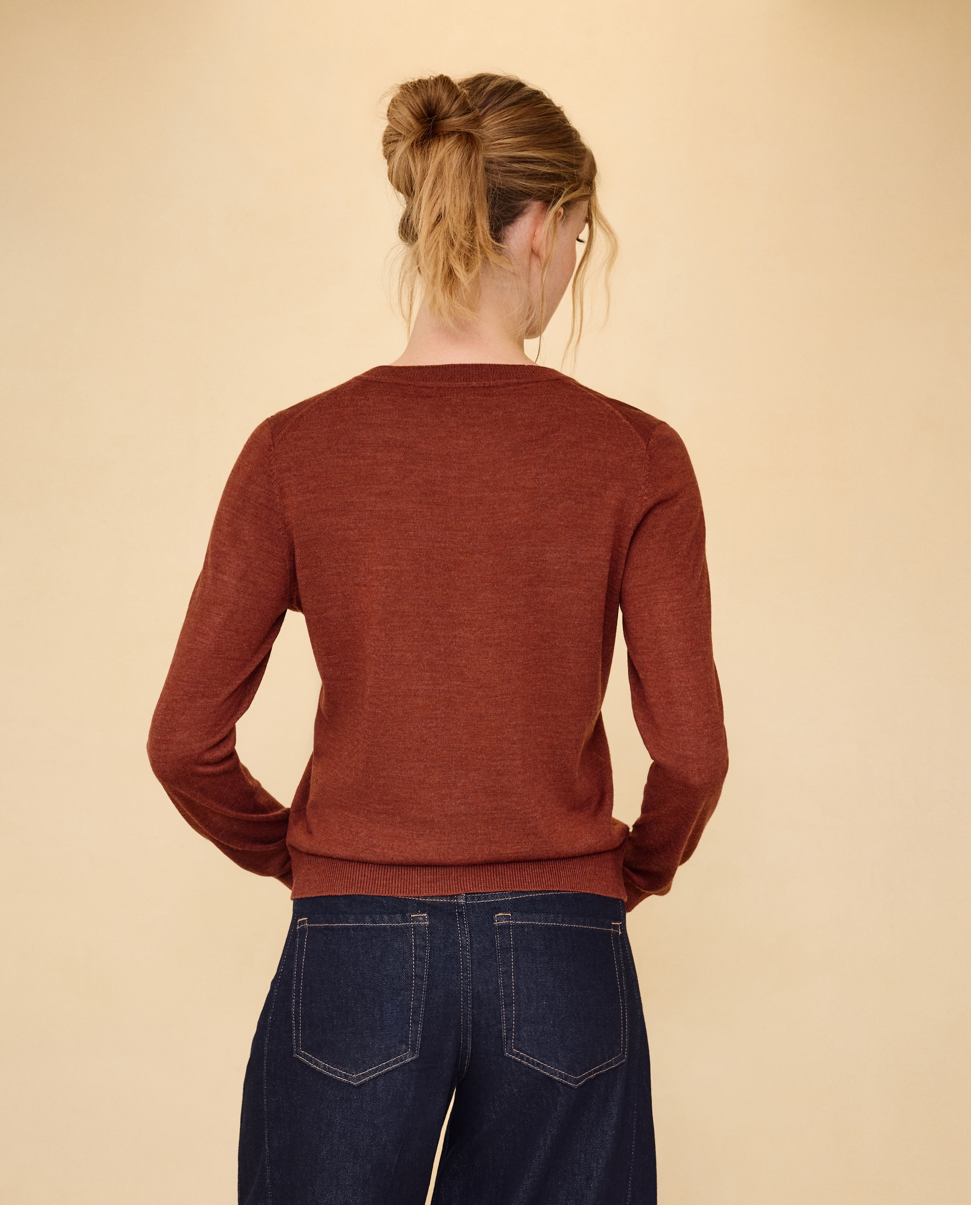 Jersey de mujer cuello caja con lana - Easy Wear - 770 Terracota 770 Terracota-3