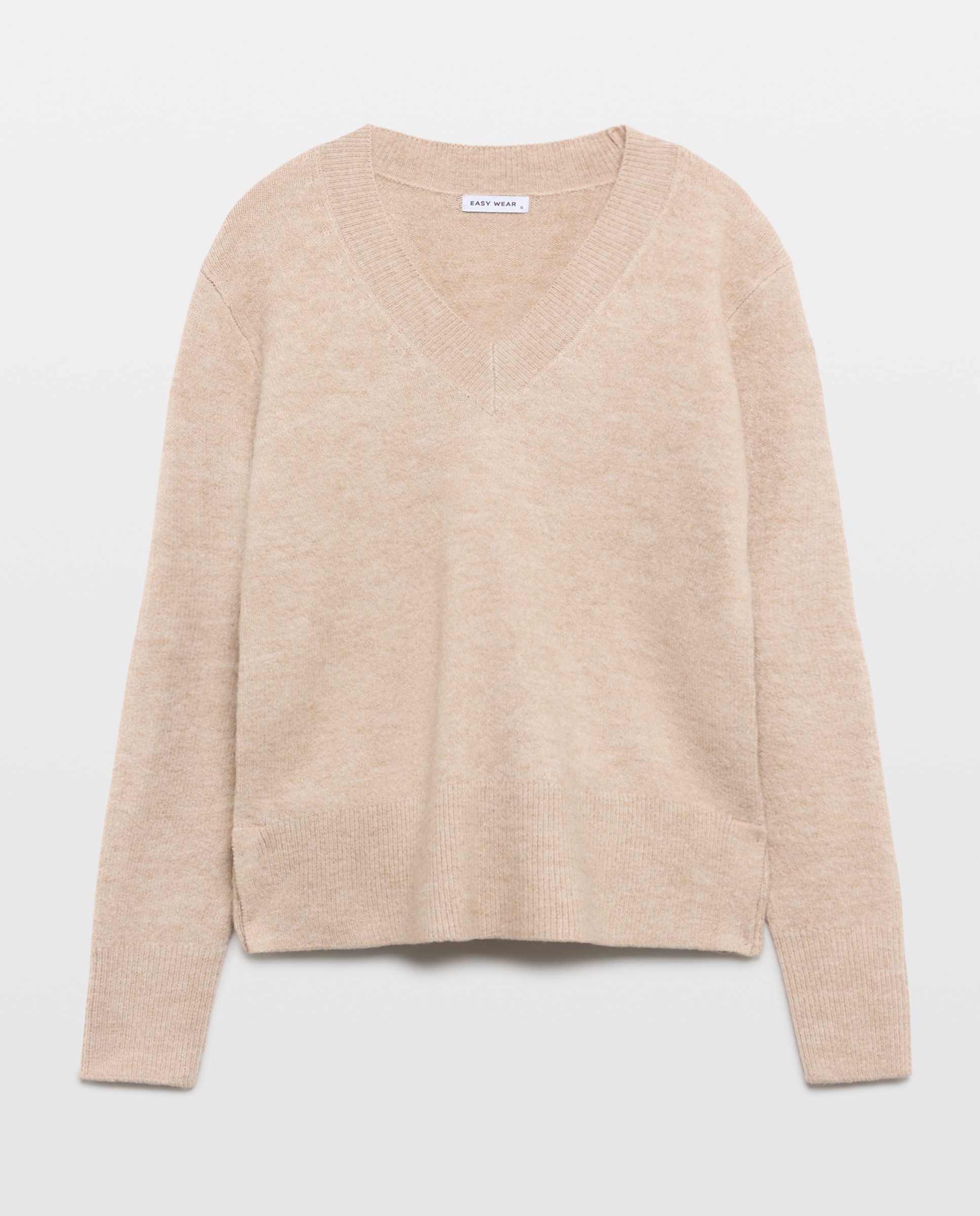 Jersey cuello pico soft de mujer - Easy Wear - Tostado Tostado-4