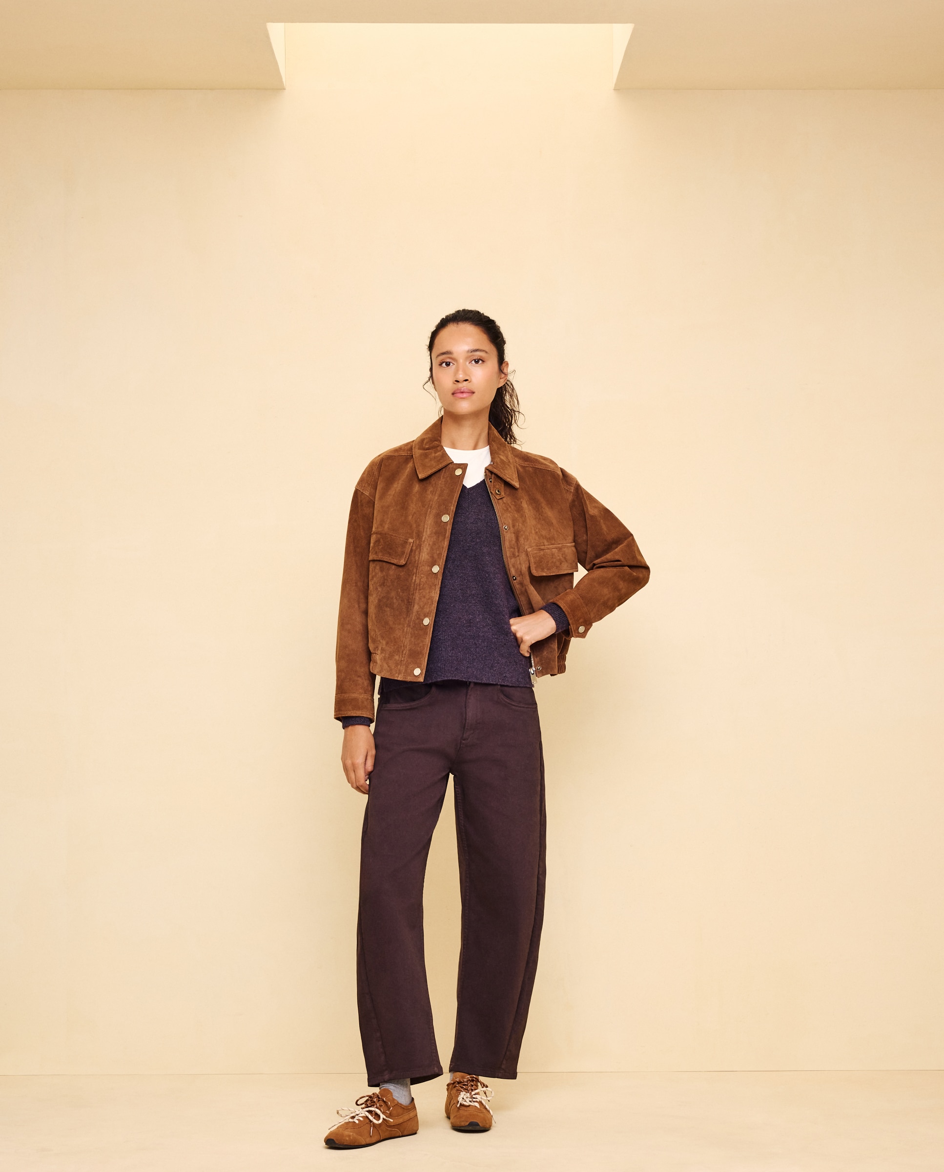 Jersey cuello pico soft de mujer - Easy Wear - Morado Morado-2