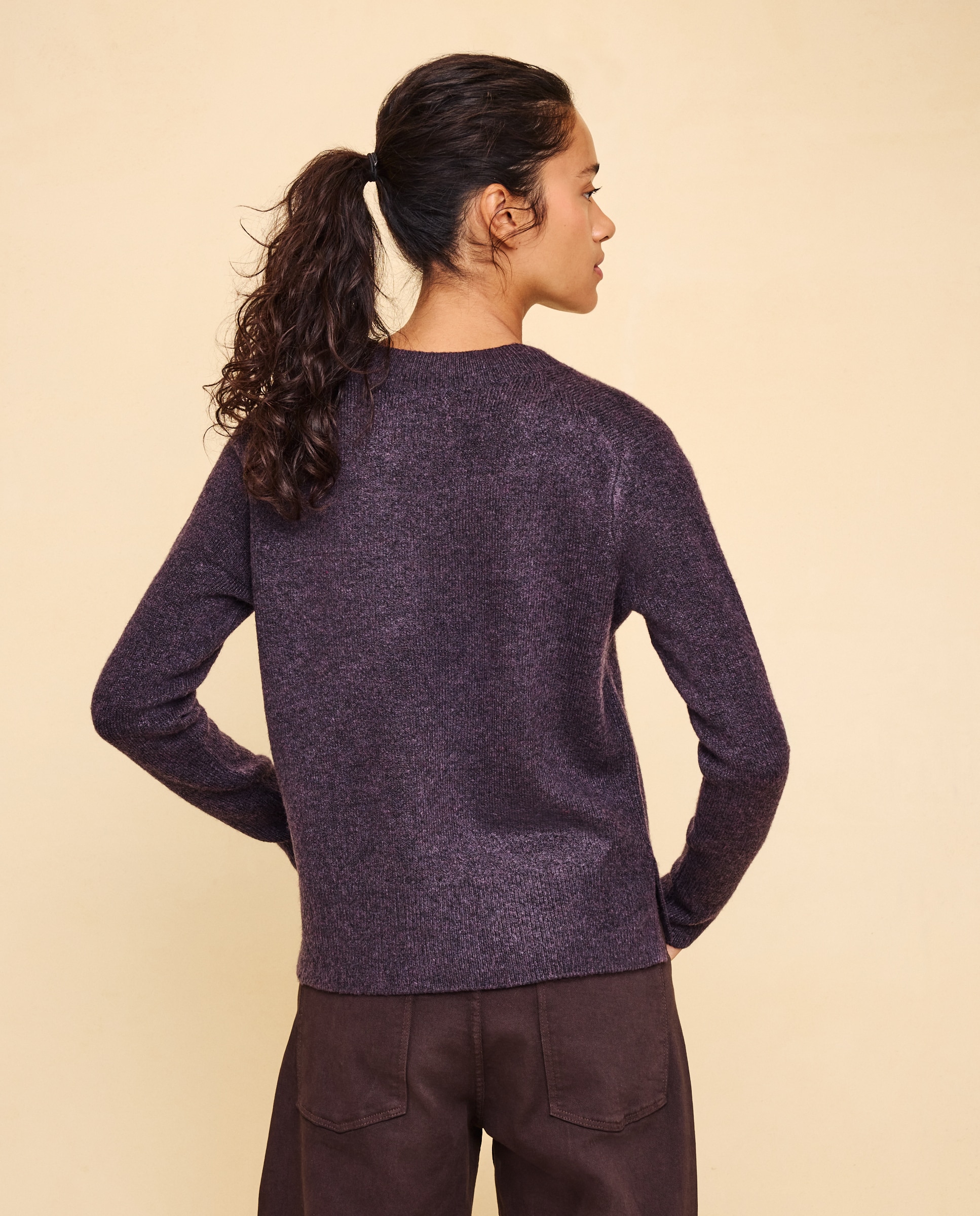 Jersey cuello pico soft de mujer - Easy Wear - Morado Morado-3