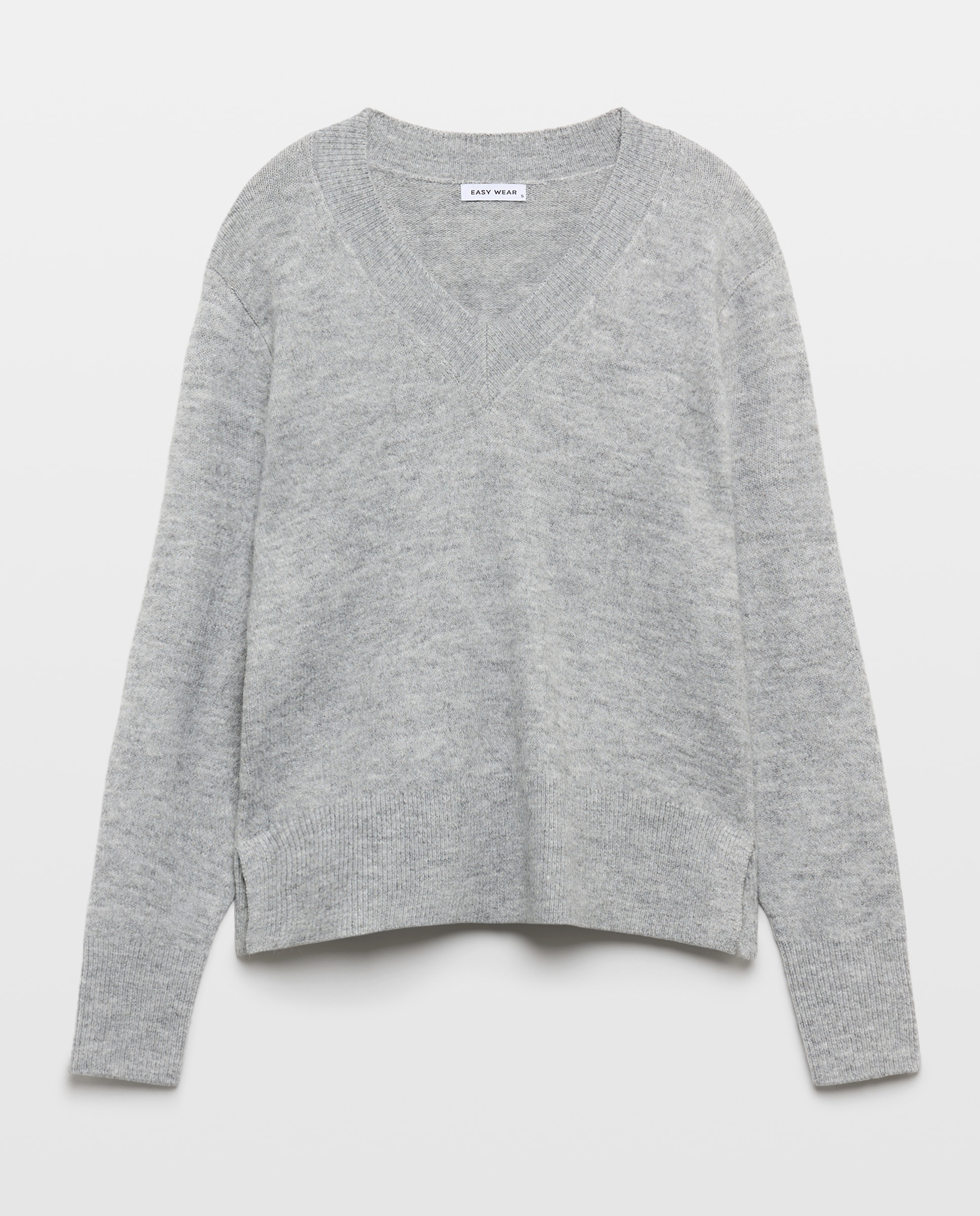 Jersey cuello pico soft de mujer - Easy Wear - Gris claro Gris claro-4