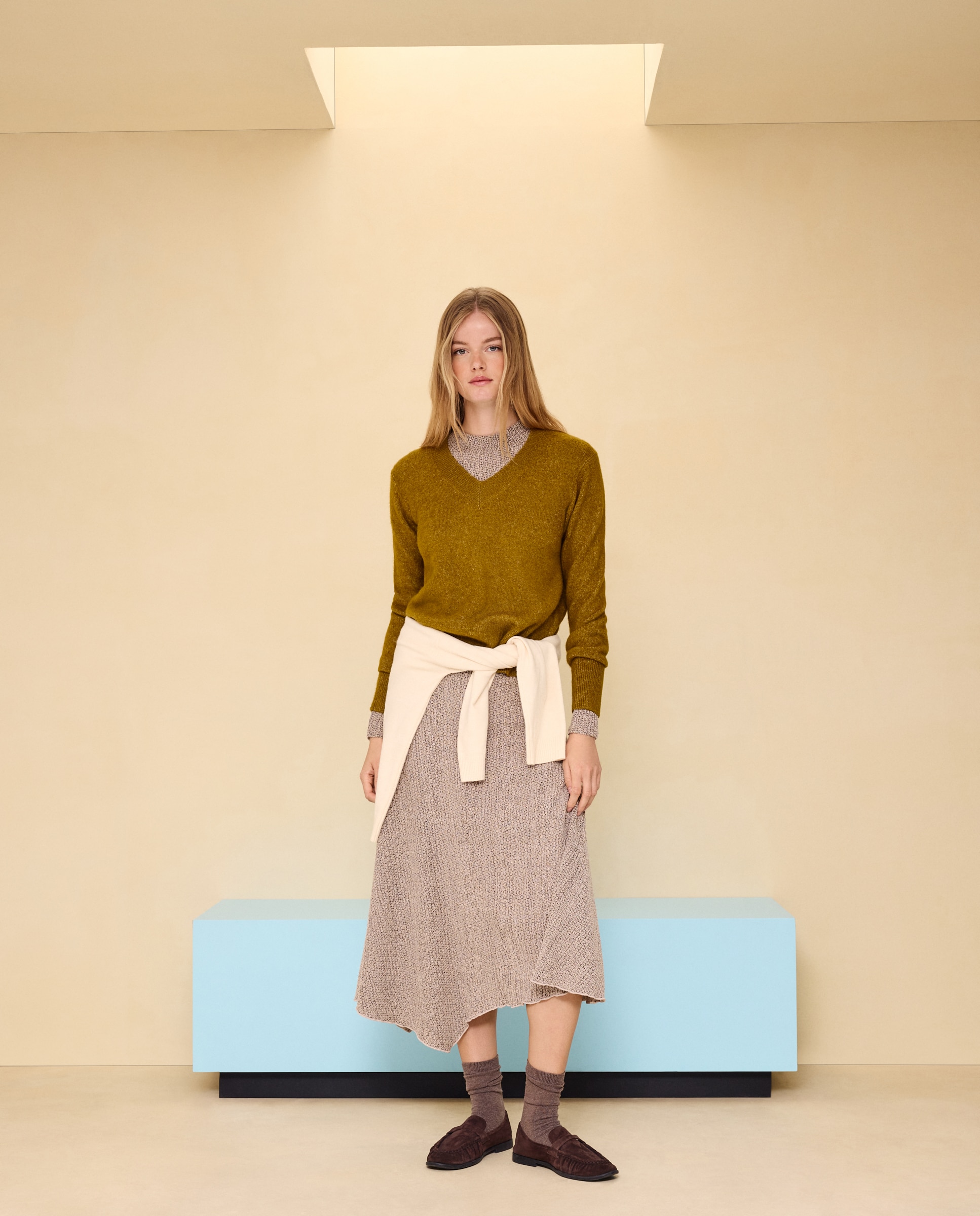Jersey cuello pico soft de mujer - Easy Wear - 560 Oliva 560 Oliva-1