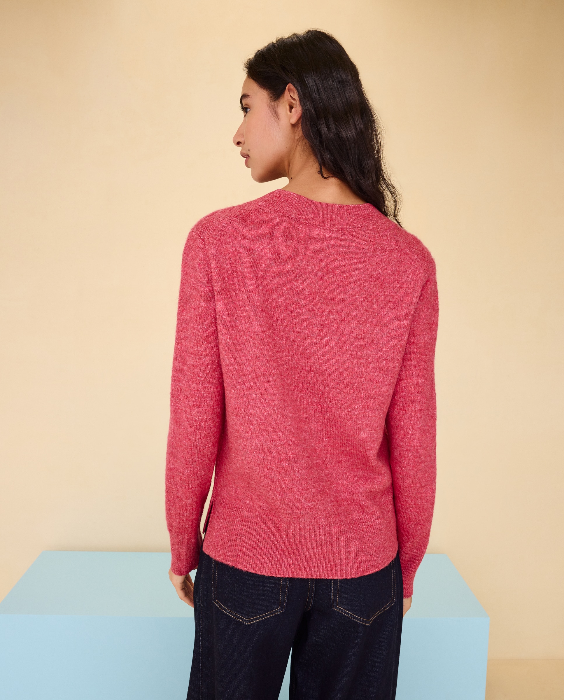 Jersey cuello pico soft de mujer - Easy Wear - 230 Rosa oscuro 230 Rosa oscuro-3