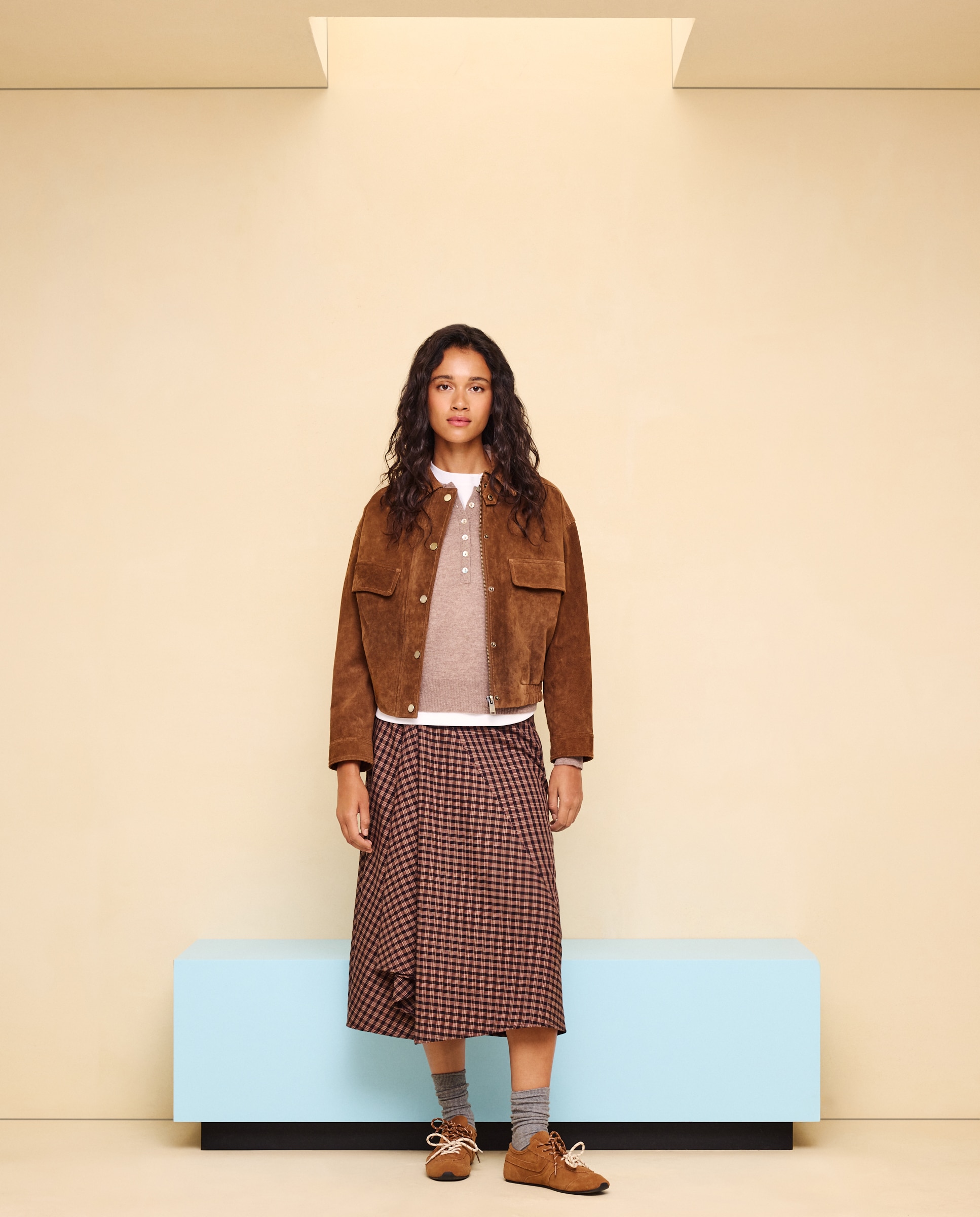 Jersey cuello polo lana cashmere de mujer. - Easy Wear - Visón claro Visón claro-2