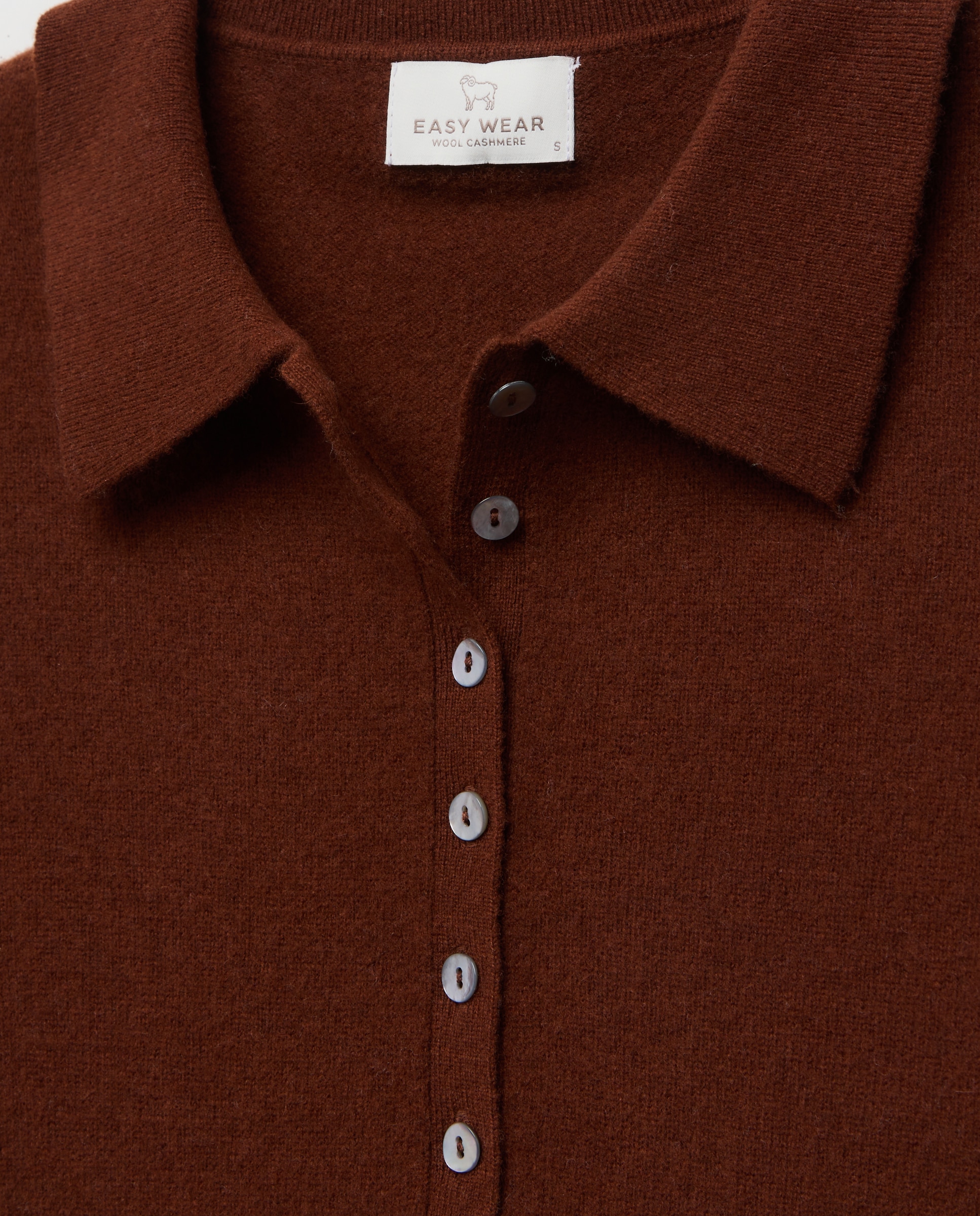 Jersey cuello polo lana cashmere de mujer. - Easy Wear - 770 Terracota 770 Terracota-2