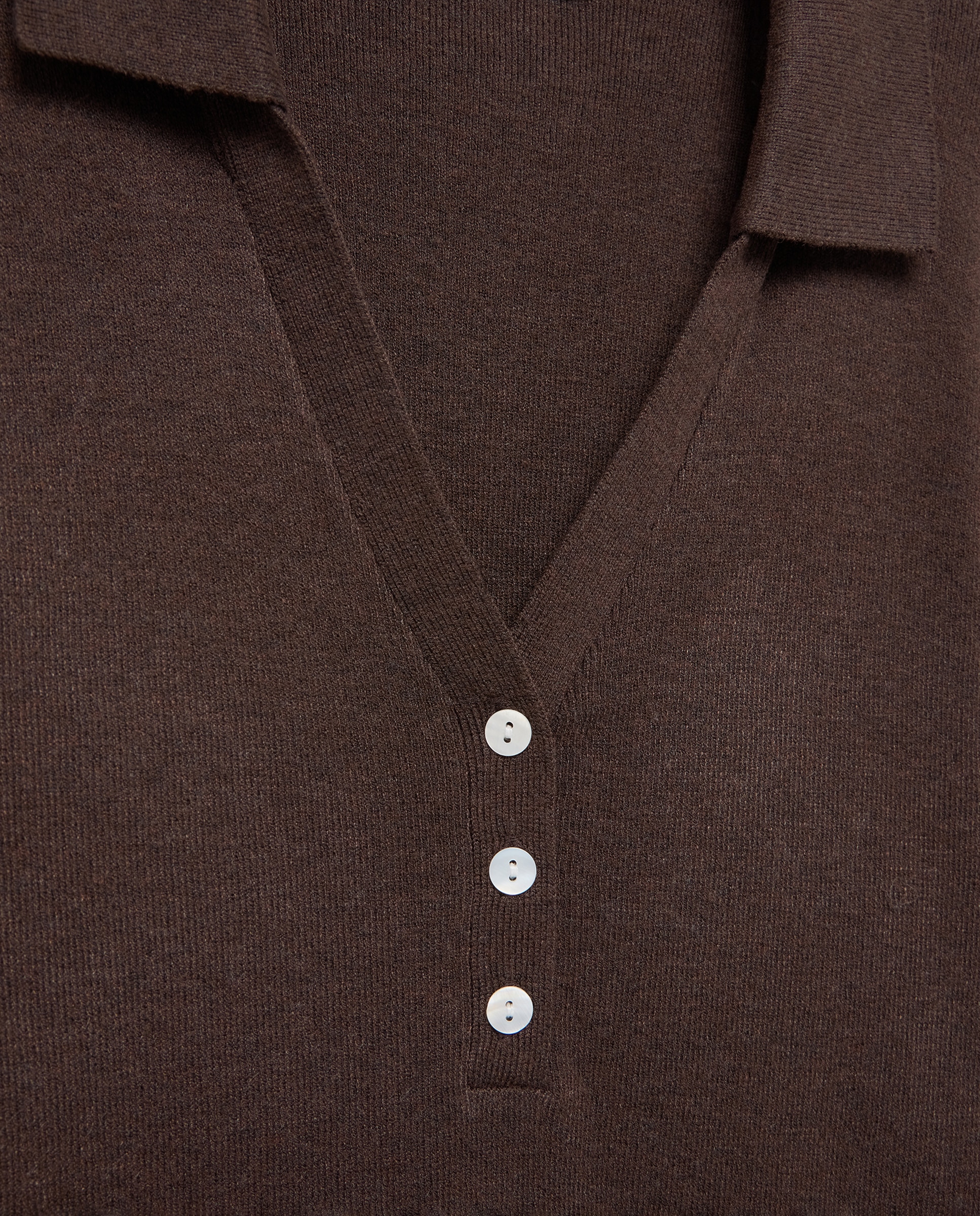 Jersey cuello polo abierto soft de mujer - Easy Wear - Marrón Marrón-5