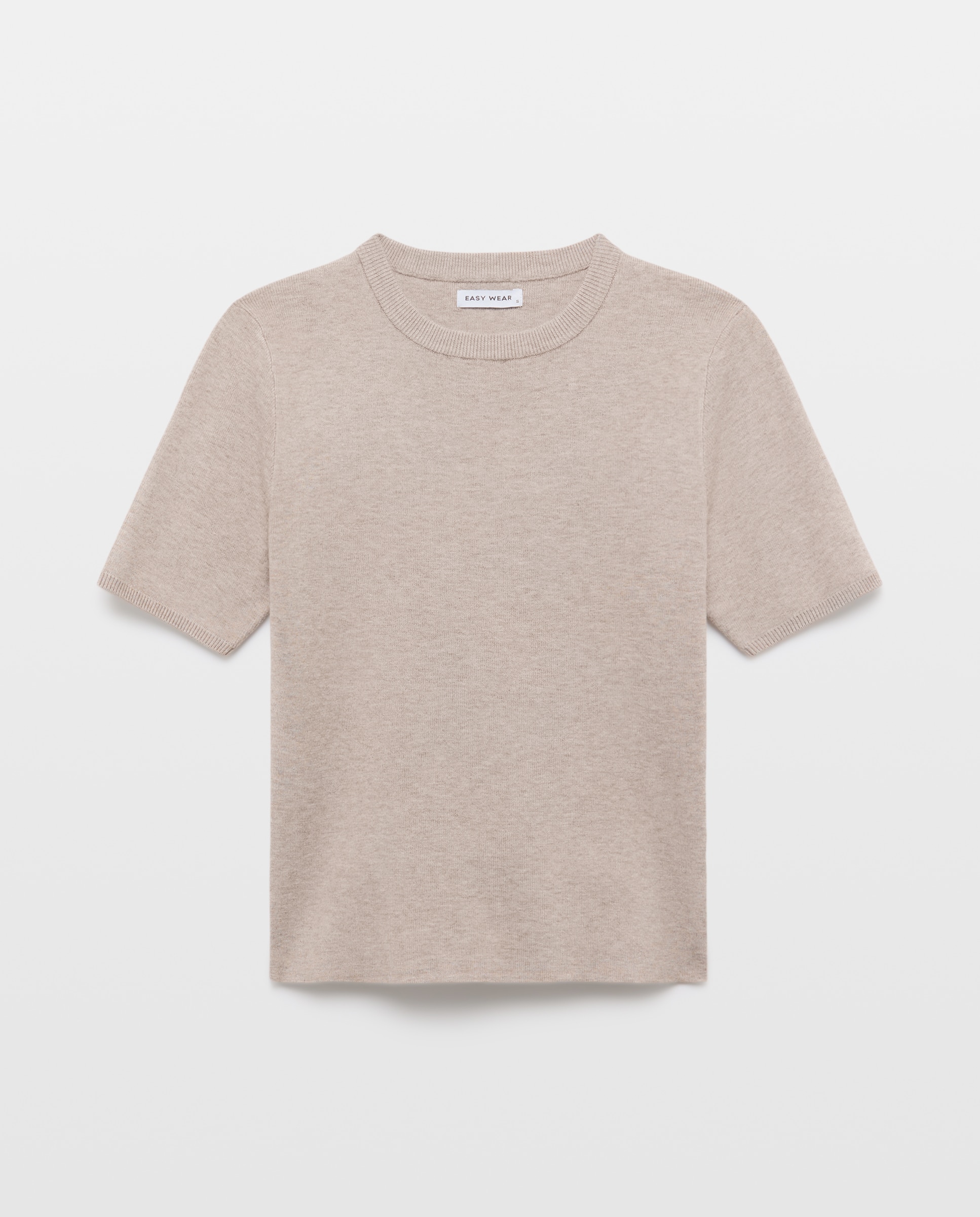 Jersey cuello redondo manga corta soft de mujer. - Easy Wear - Visón claro Visón claro-4