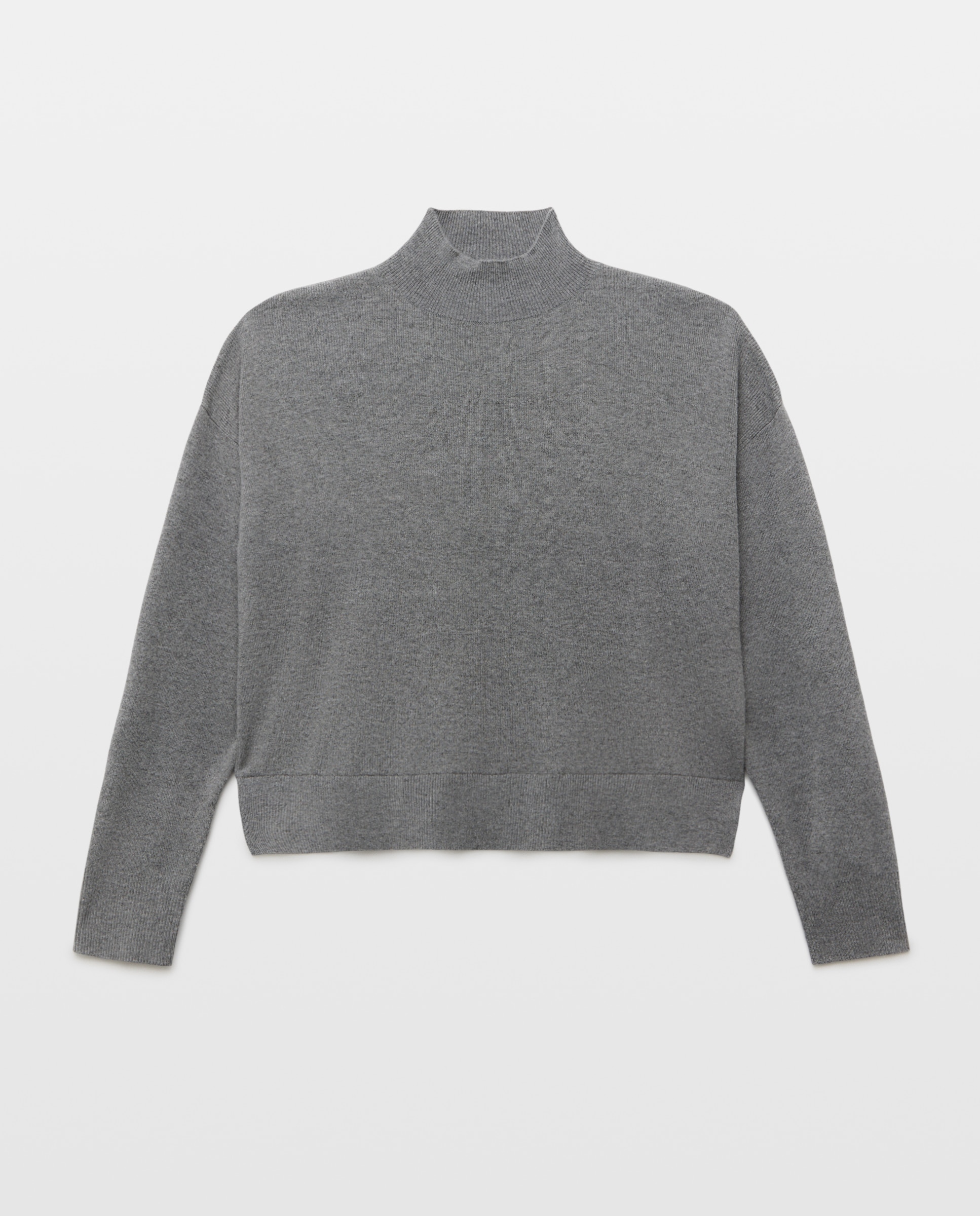 Jersey cuello alto combinado de mujer - Easy Wear - Plomo Plomo-4
