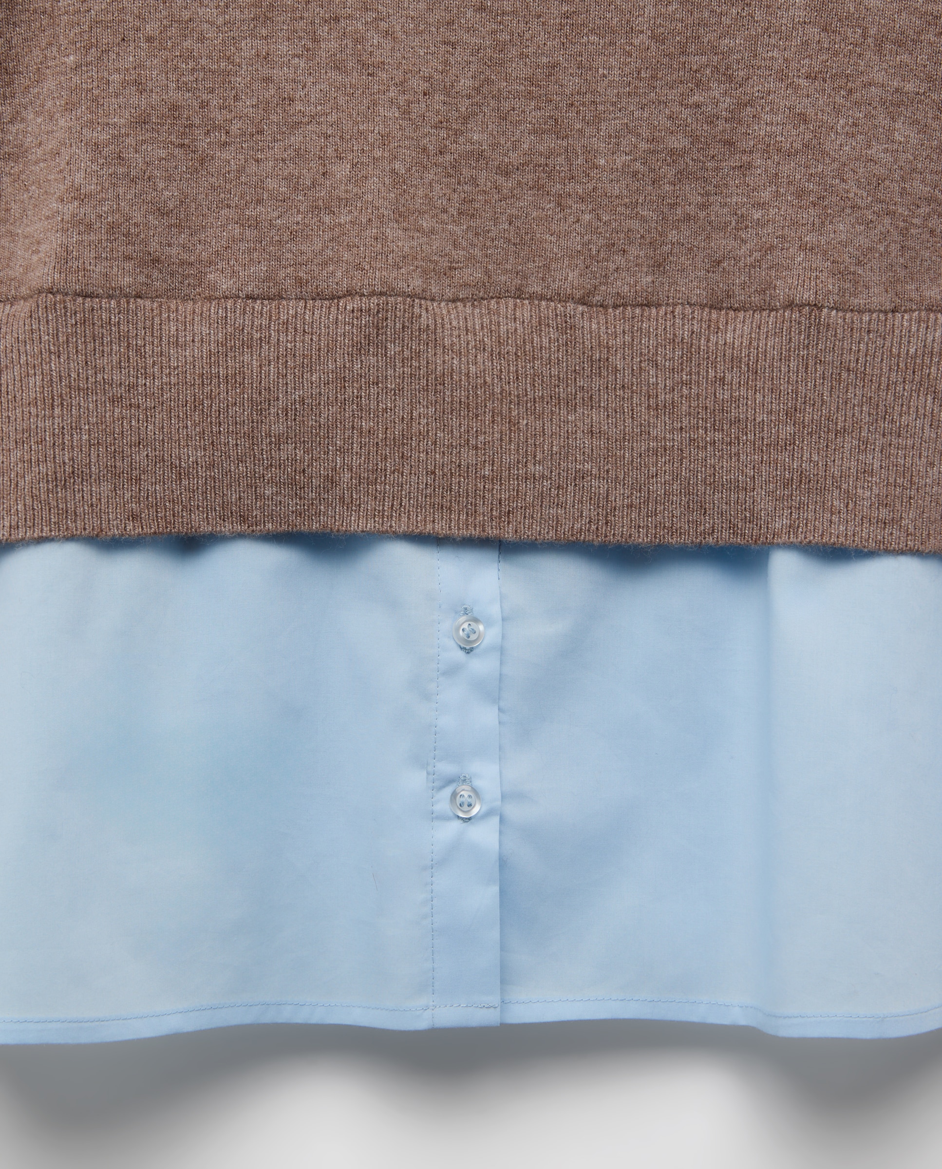 Jersey cuello alto combinado de mujer - Easy Wear - Visón claro Visón claro-5