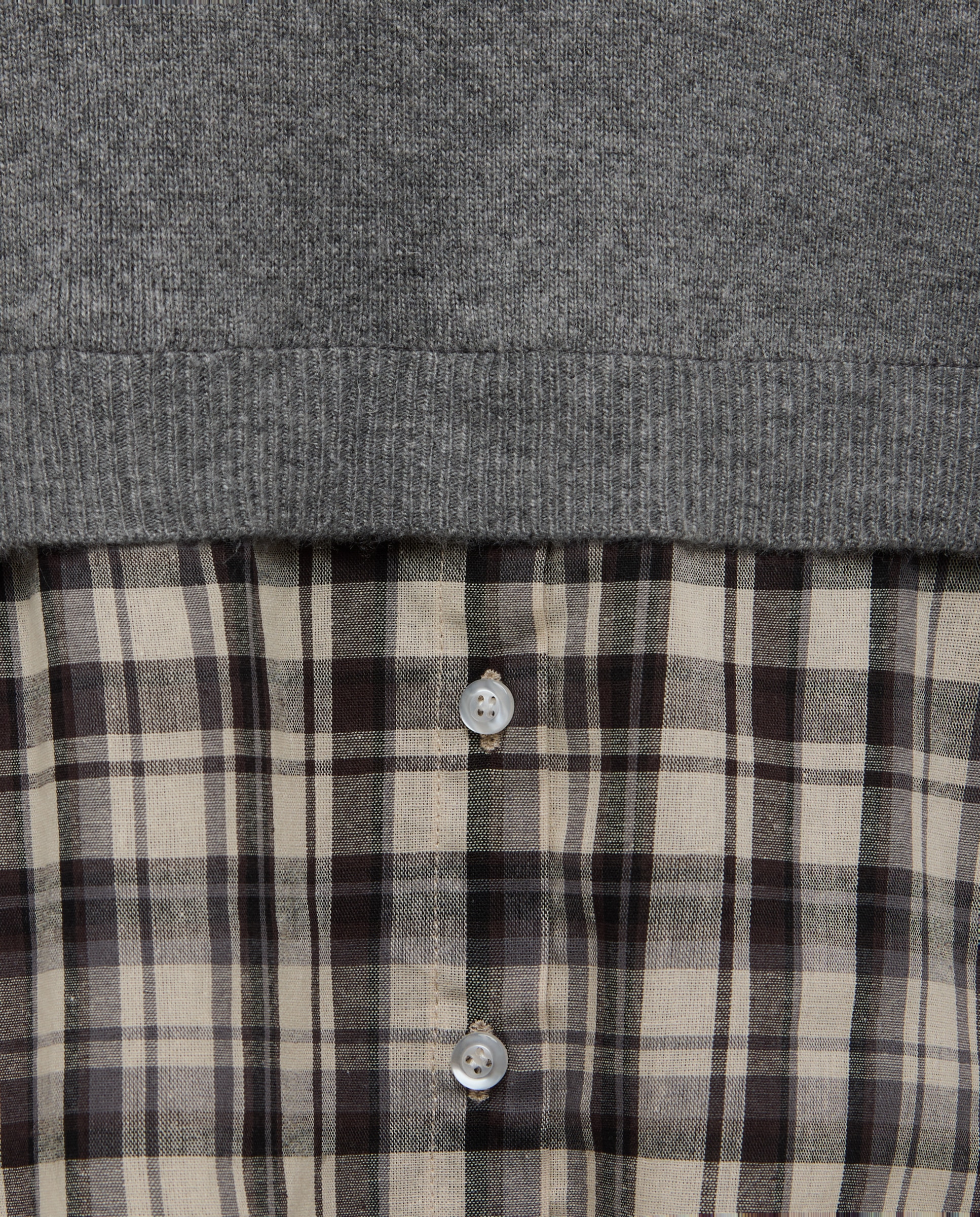 Jersey cuello pico combinado de mujer - Easy Wear - Plomo Plomo-5