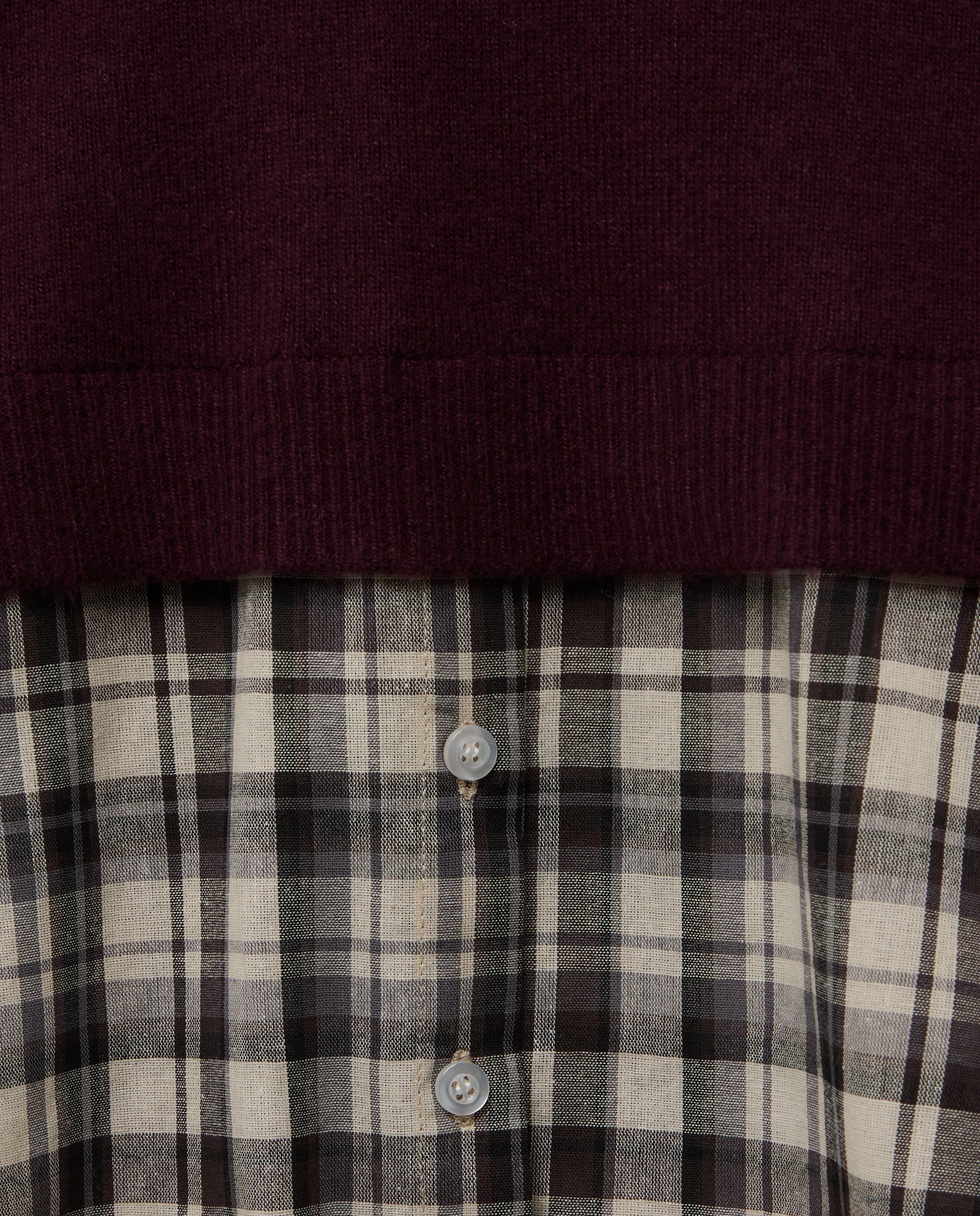 Jersey cuello pico combinado de mujer - Easy Wear - Burdeos Burdeos-5