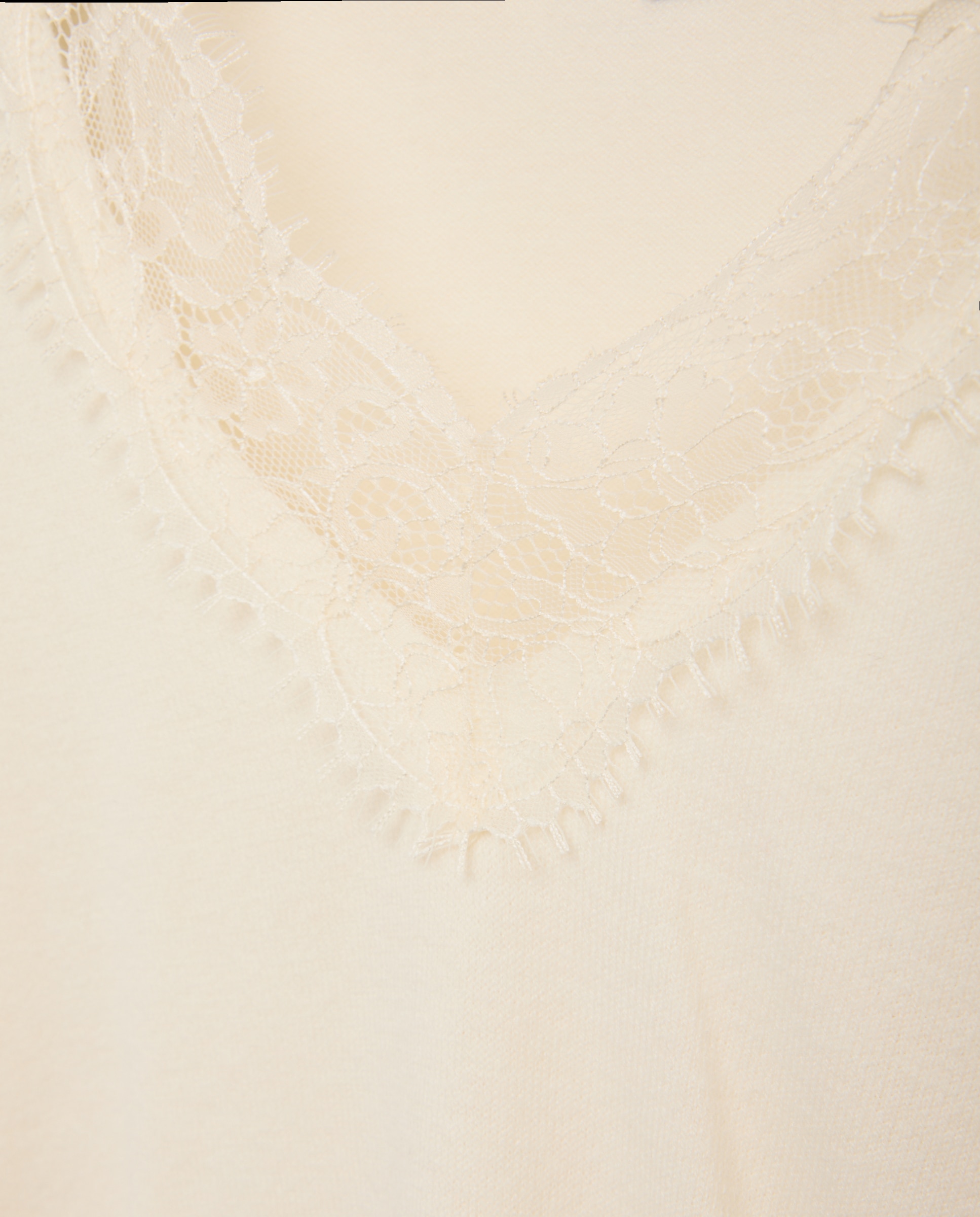 Jersey cuello pico con encaje de mujer - Easy Wear - 120 Crudo 120 Crudo-5