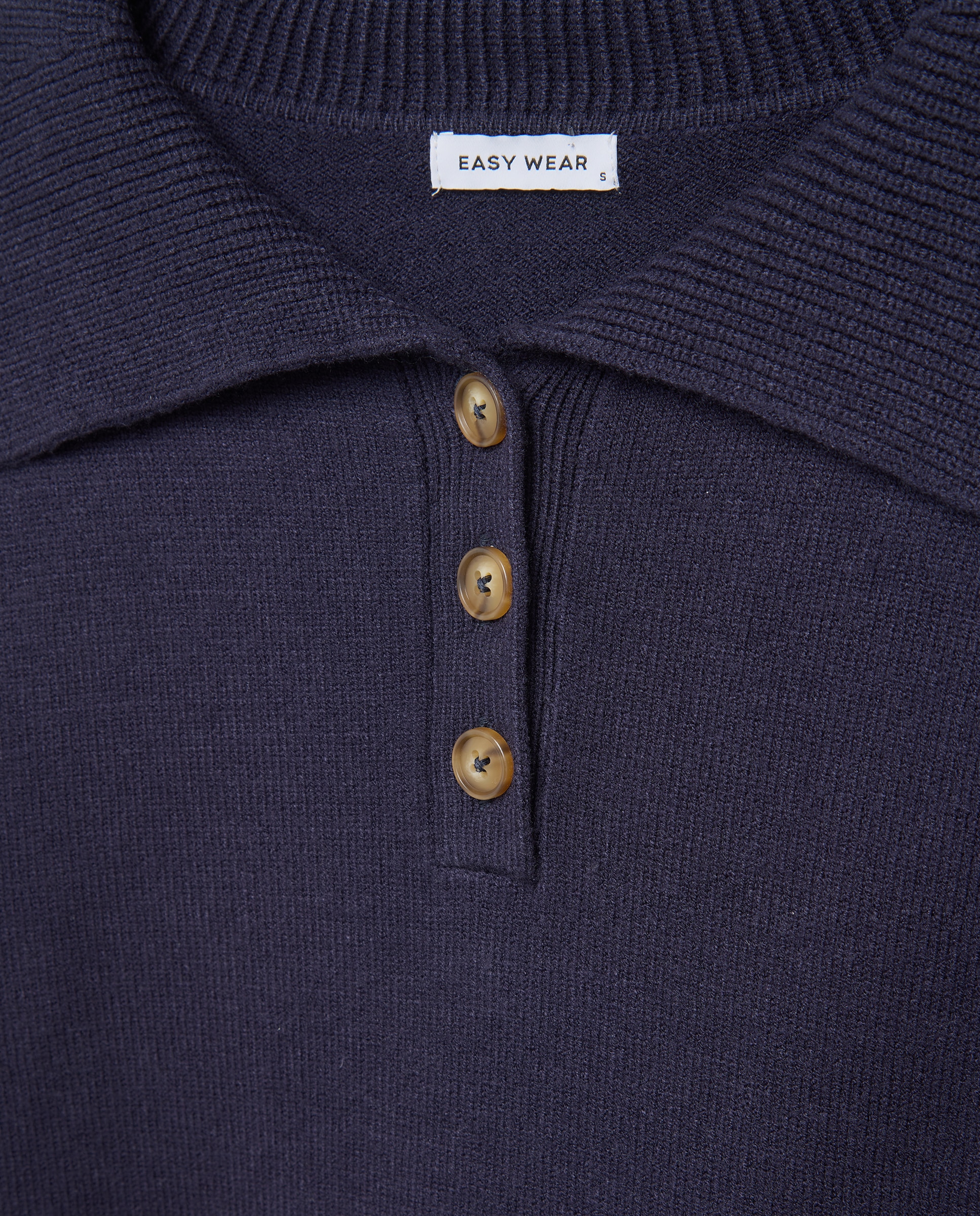 Jersey cuello polo abierto de mujer - Easy Wear - Azul marino Azul marino-5