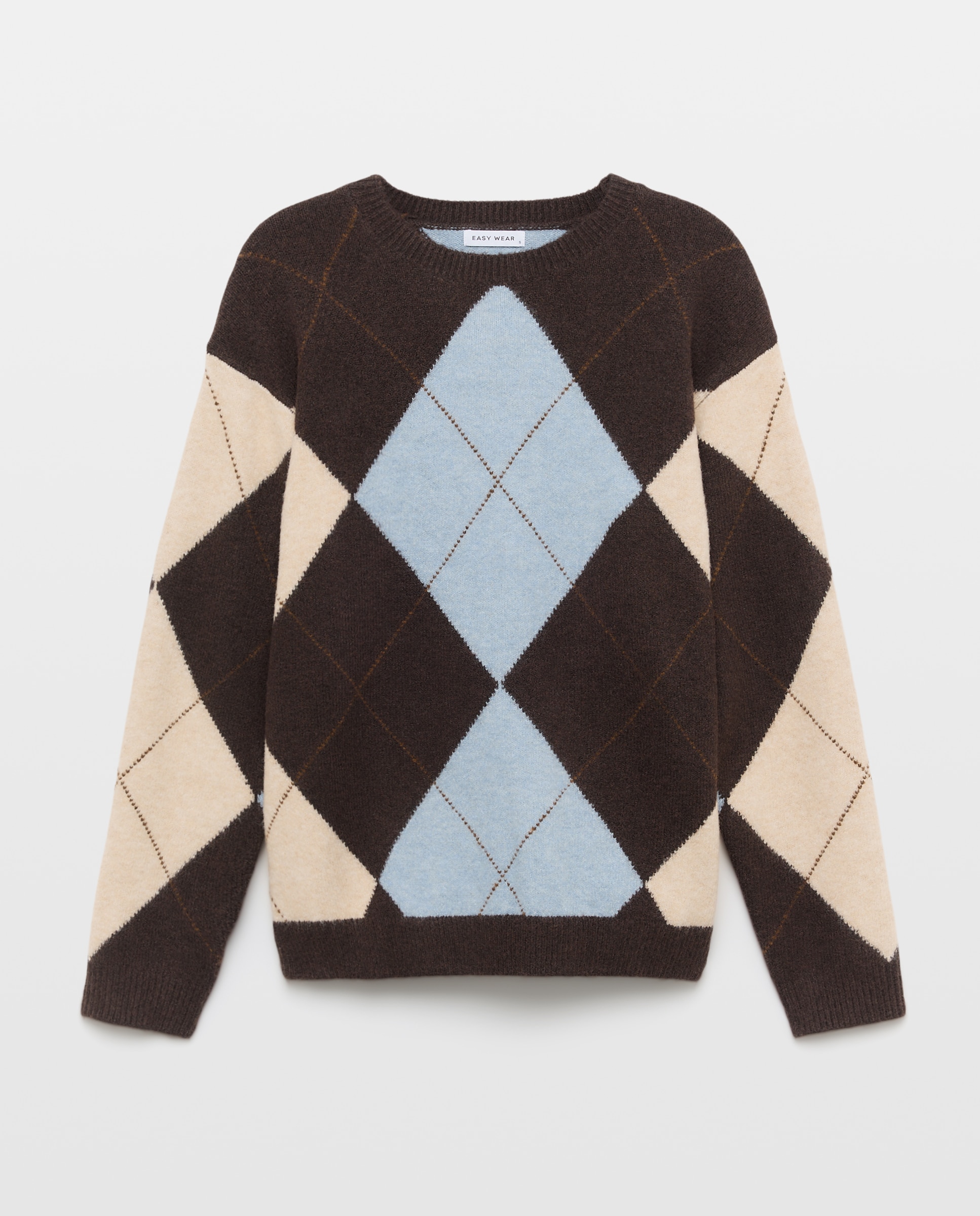Jersey cuello redondo con rombos de mujer - Easy Wear - Azul Azul-5