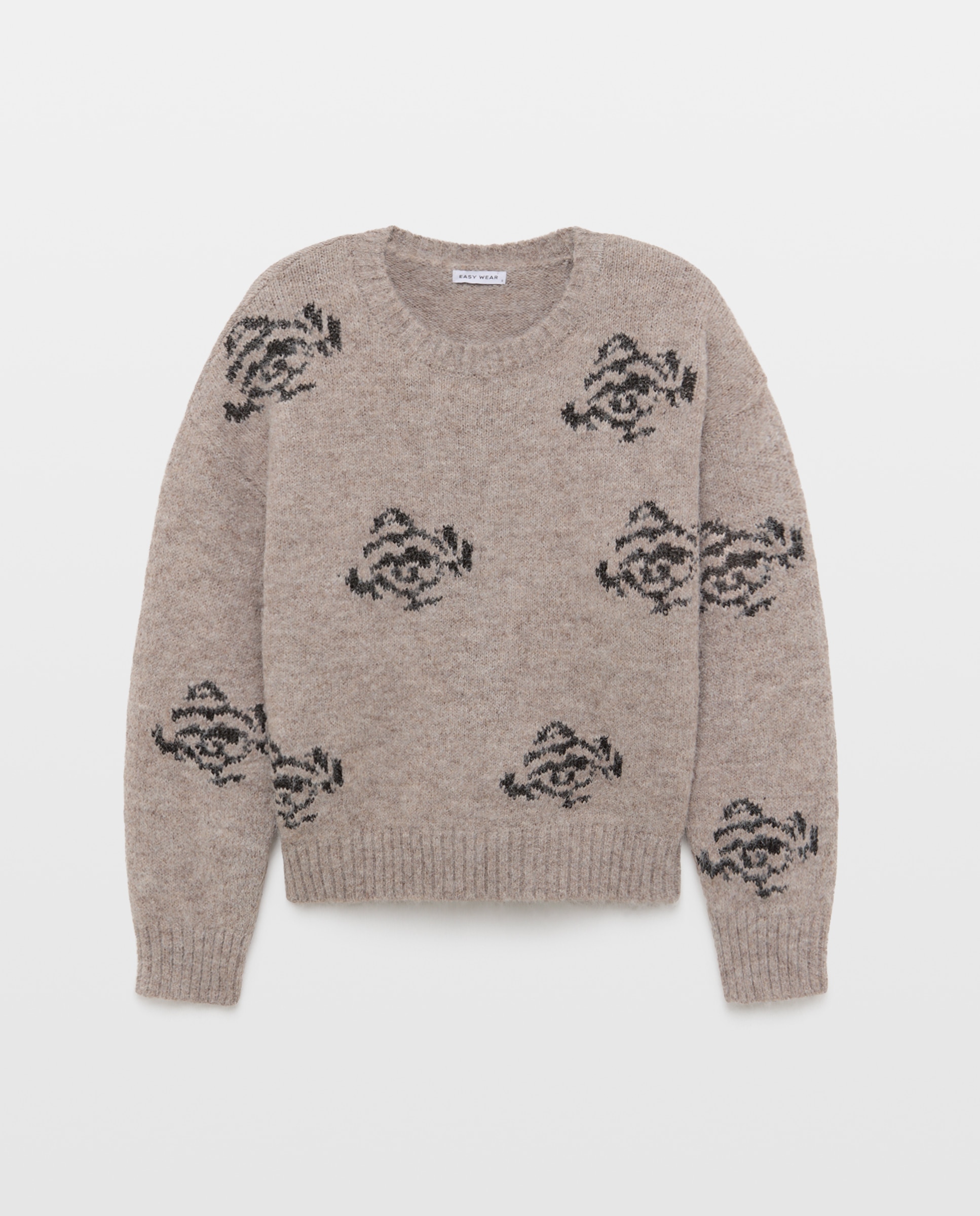 Jersey con jarcquard de lentejuelas de mujer - Easy Wear - Marrón Marrón-1