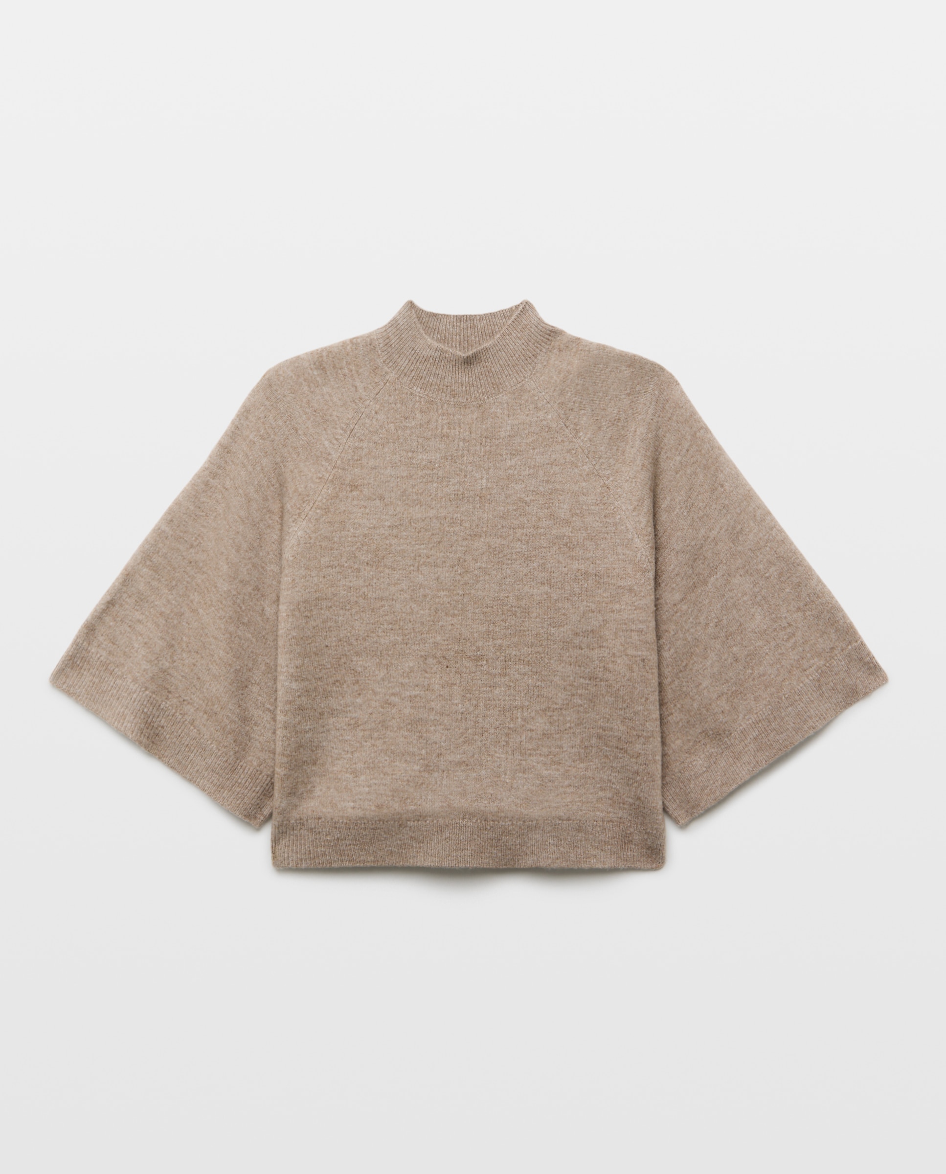 Jersey cuello redondo manga ancha de mujer - Easy Wear - Visón claro Visón claro-4