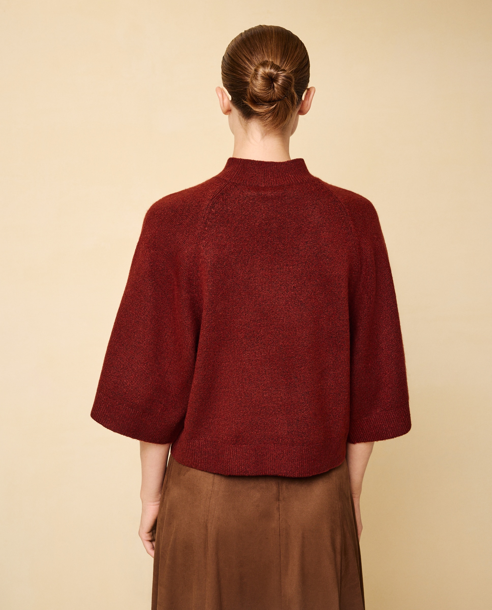 Jersey cuello redondo manga ancha de mujer - Easy Wear - 740 Tabaco 740 Tabaco-3