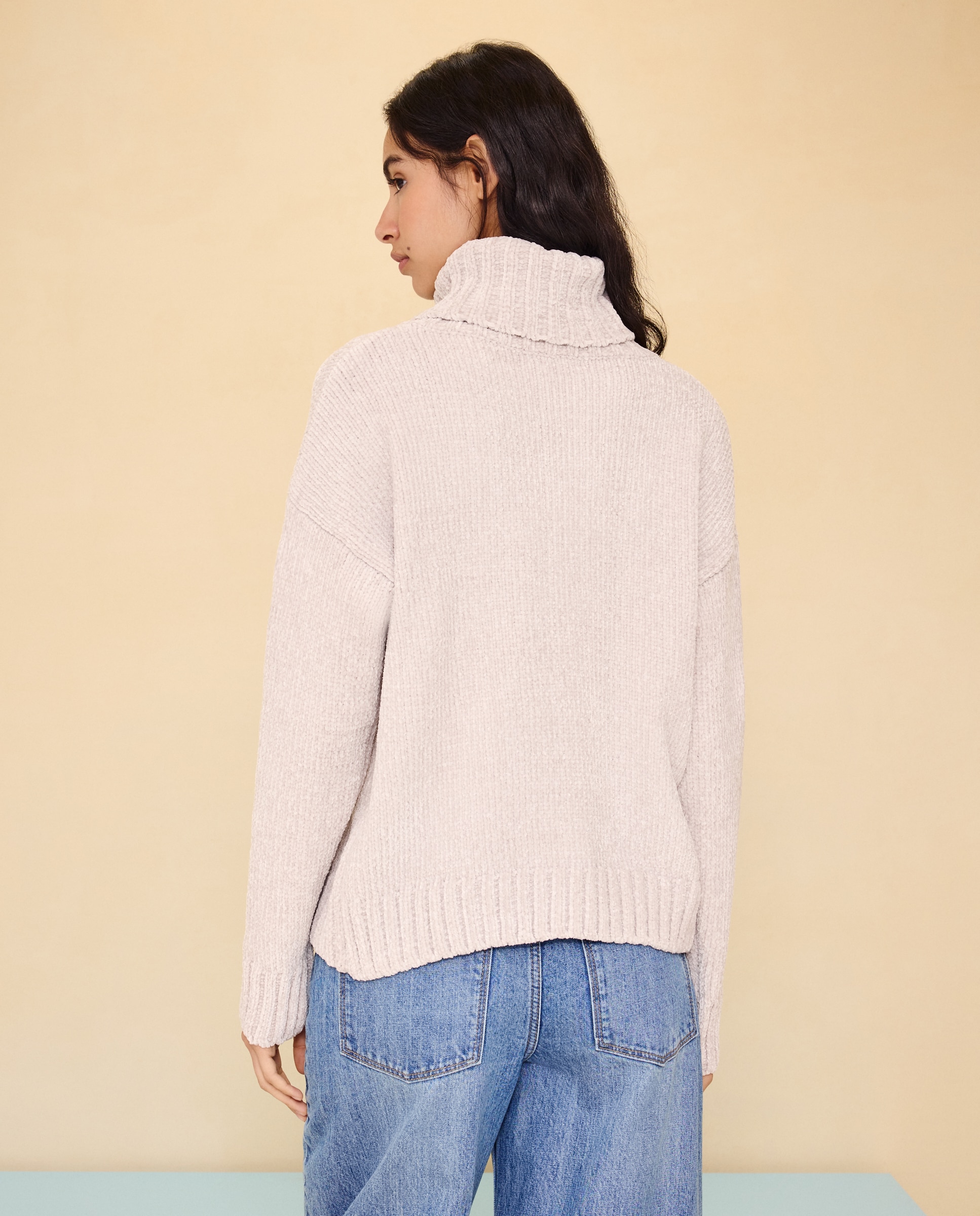 Jersey de mujer de cuello vuelto en chenilla de mujer - Easy Wear - 120 Crudo 120 Crudo-3