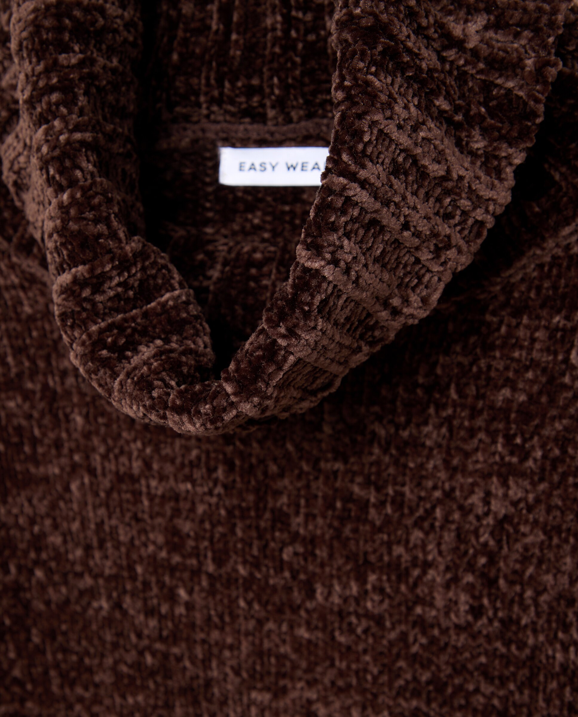 Jersey de mujer de cuello vuelto en chenilla de mujer - Easy Wear - Marrón Marrón-5
