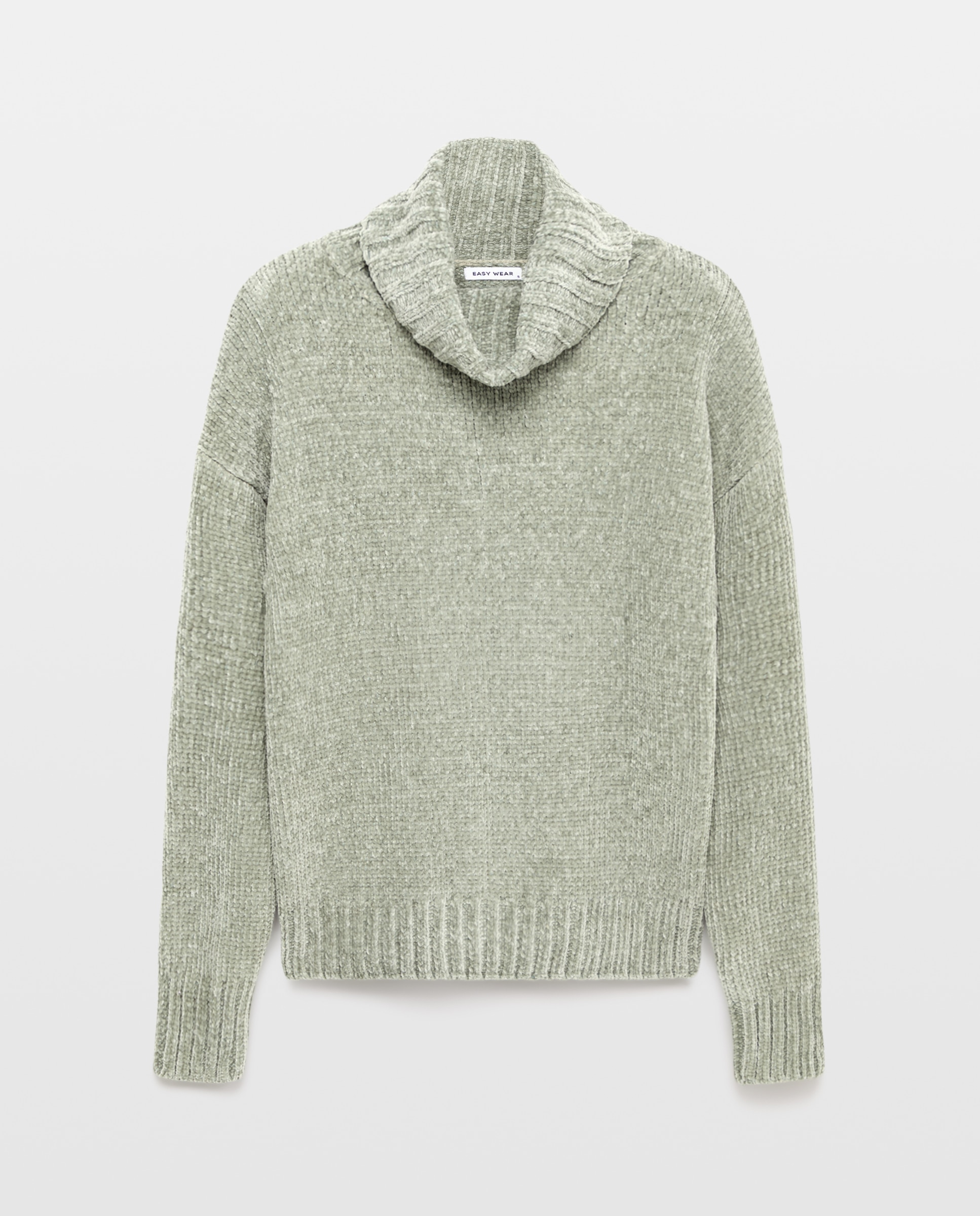 Imagem 0 de Camisola de Malha Chenille com Gola Dobrada