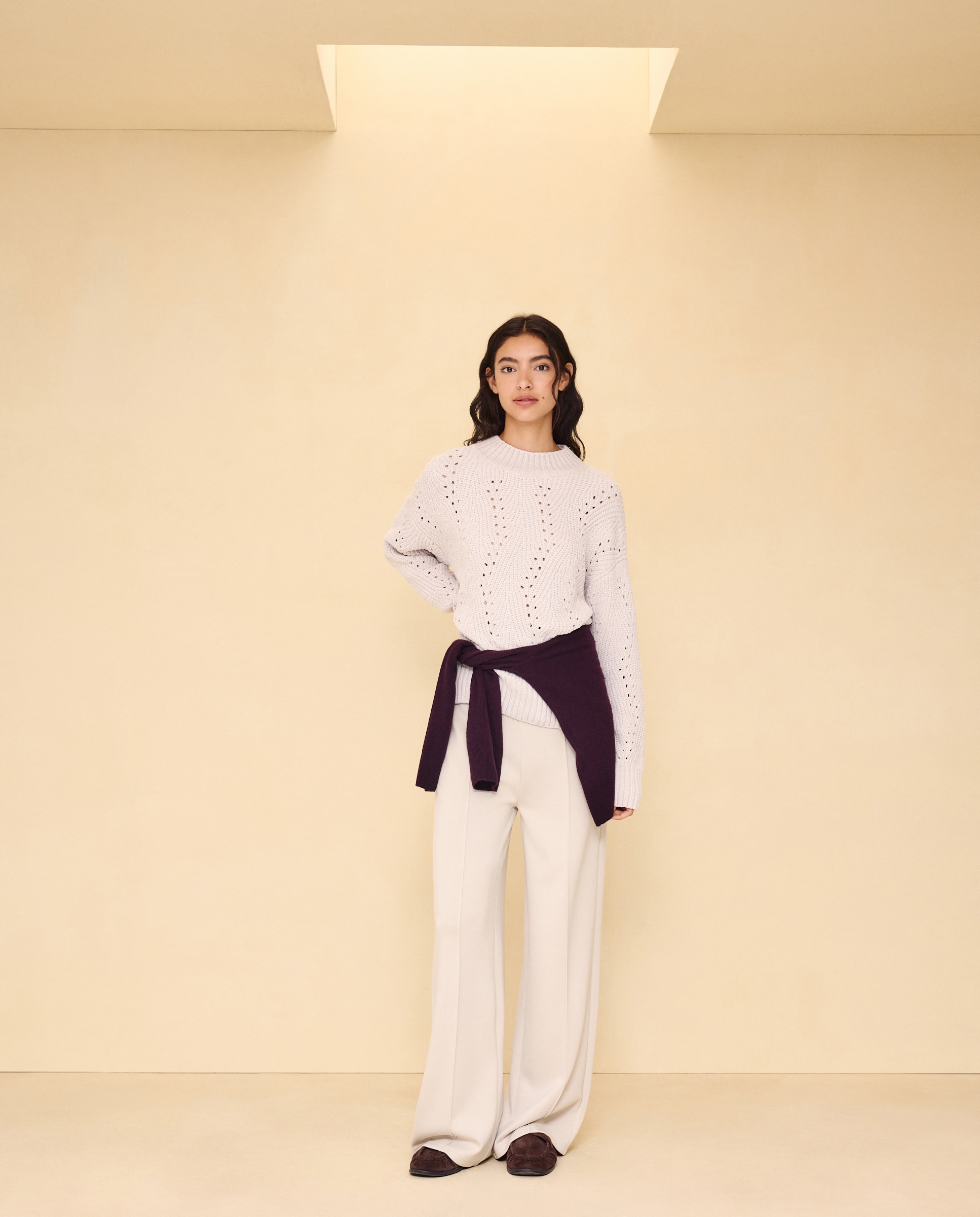 Jersey de mujer con estructura en chenilla de mujer - Easy Wear - 120 Crudo 120 Crudo-2