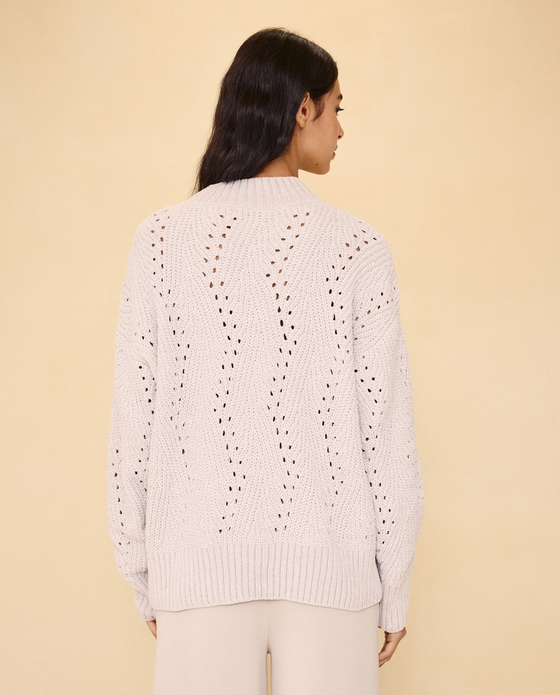Jersey de mujer con estructura en chenilla de mujer - Easy Wear - 120 Crudo 120 Crudo-3