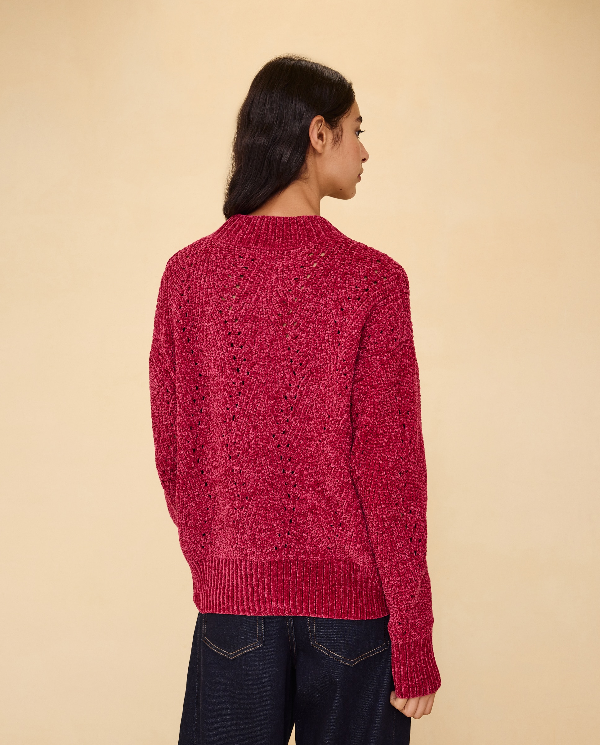 Imagen 0 de Jersey de mujer con estructura en chenilla de mujer 230 Rosa oscuro