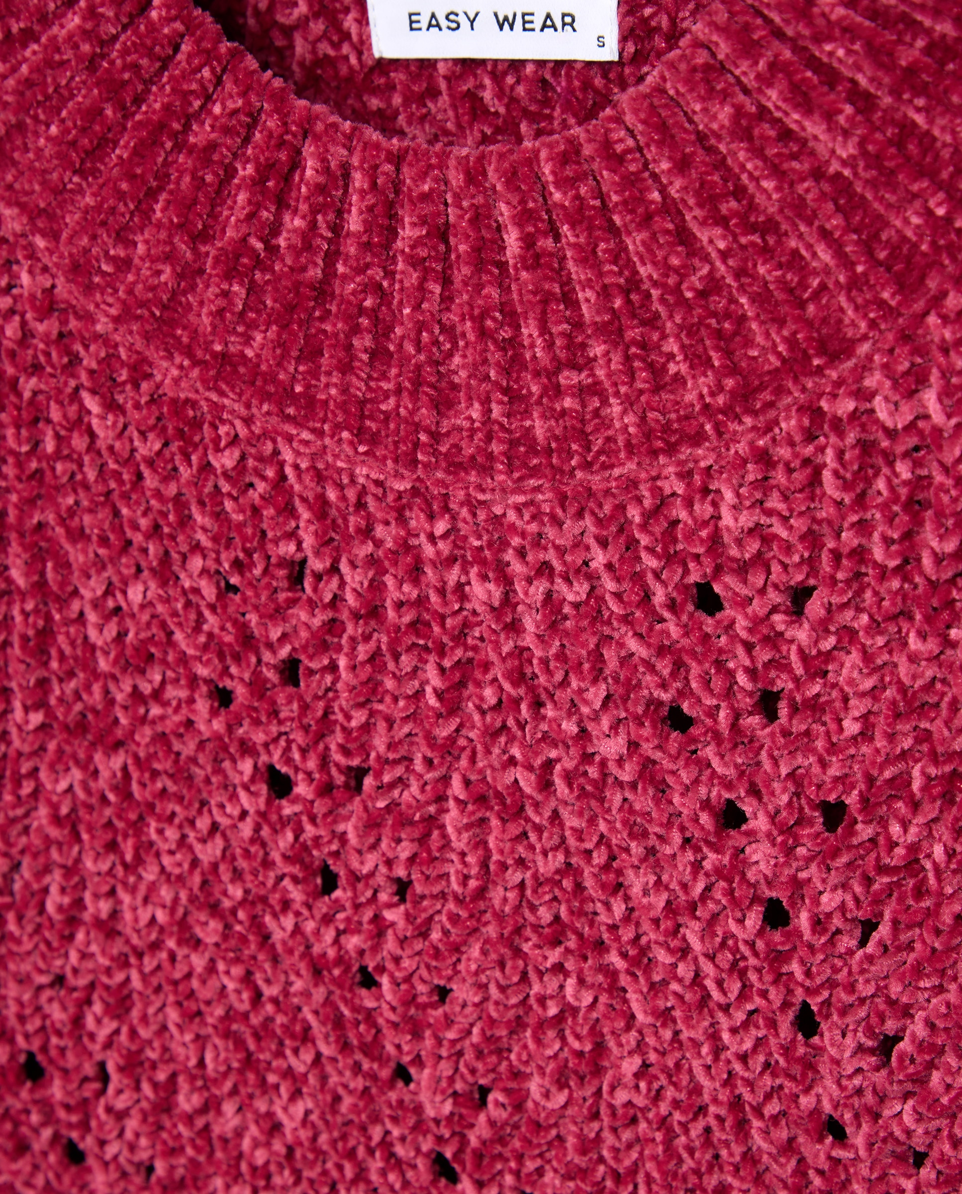Camisola de Malha Chenille com Estrutura 230 Rosa Escuro-2