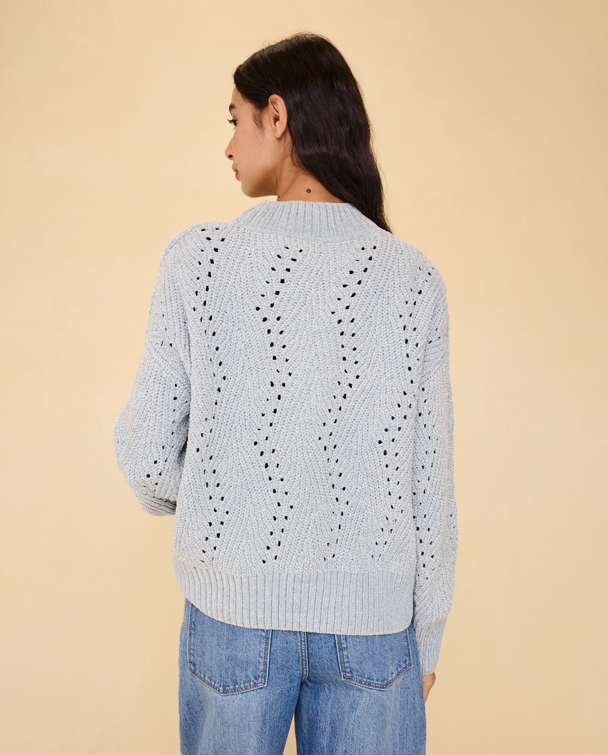 Jersey de mujer con estructura en chenilla de mujer - Easy Wear - Gris claro Gris claro-3