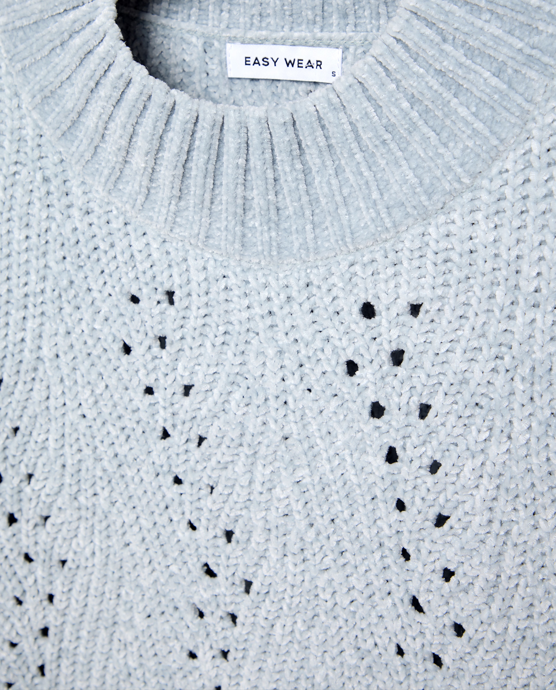 Camisola de Malha Chenille com Estrutura Cinzento-claro-2