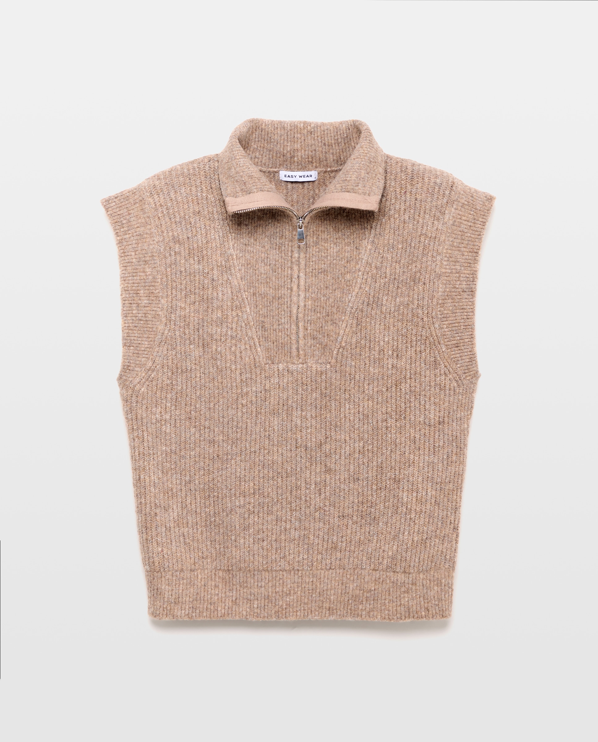 Chaleco soft con cremallera en cuello de mujer - Easy Wear - Visón claro Visón claro-4