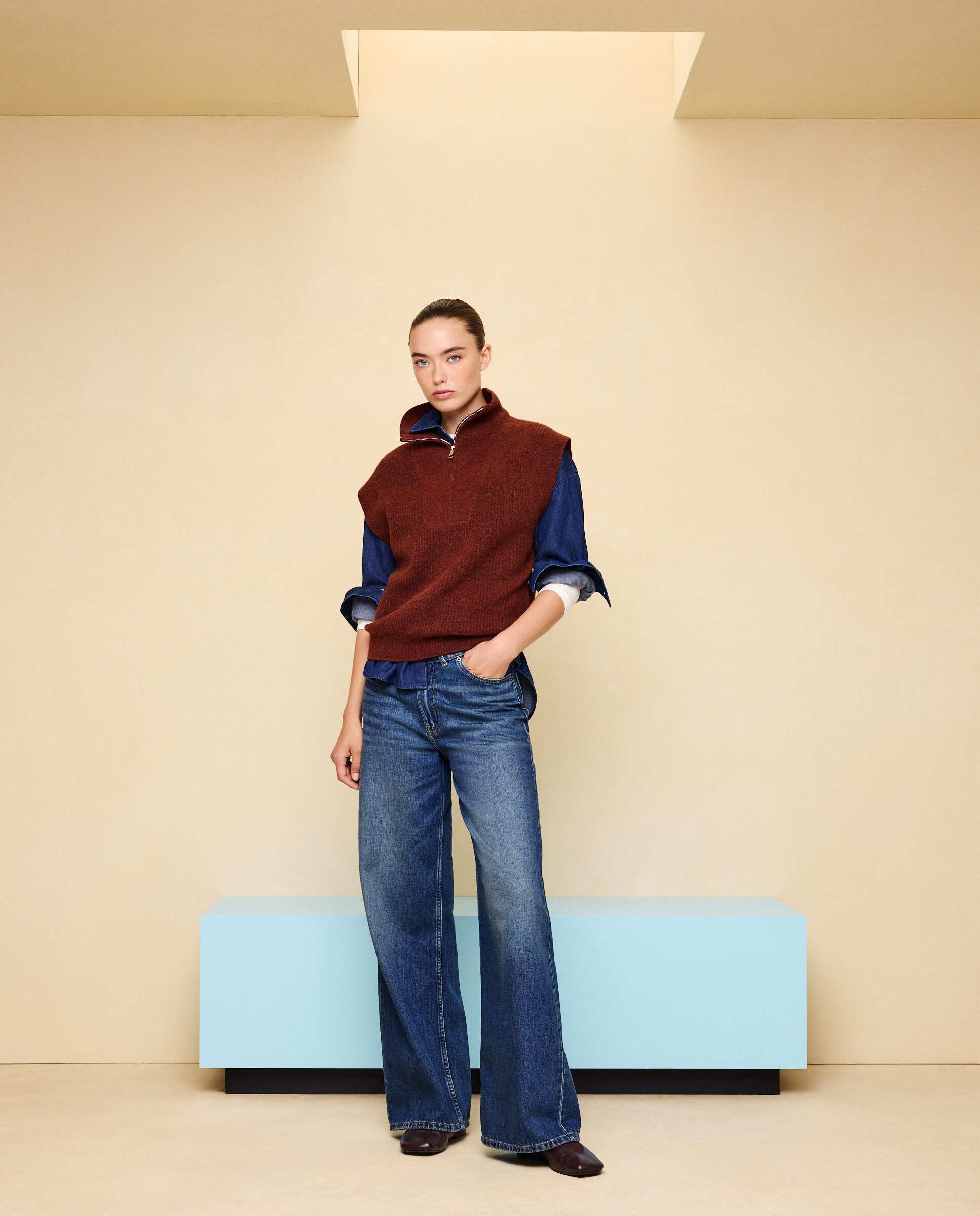 Chaleco soft con cremallera en cuello de mujer - Easy Wear - 770 Terracota 770 Terracota-1