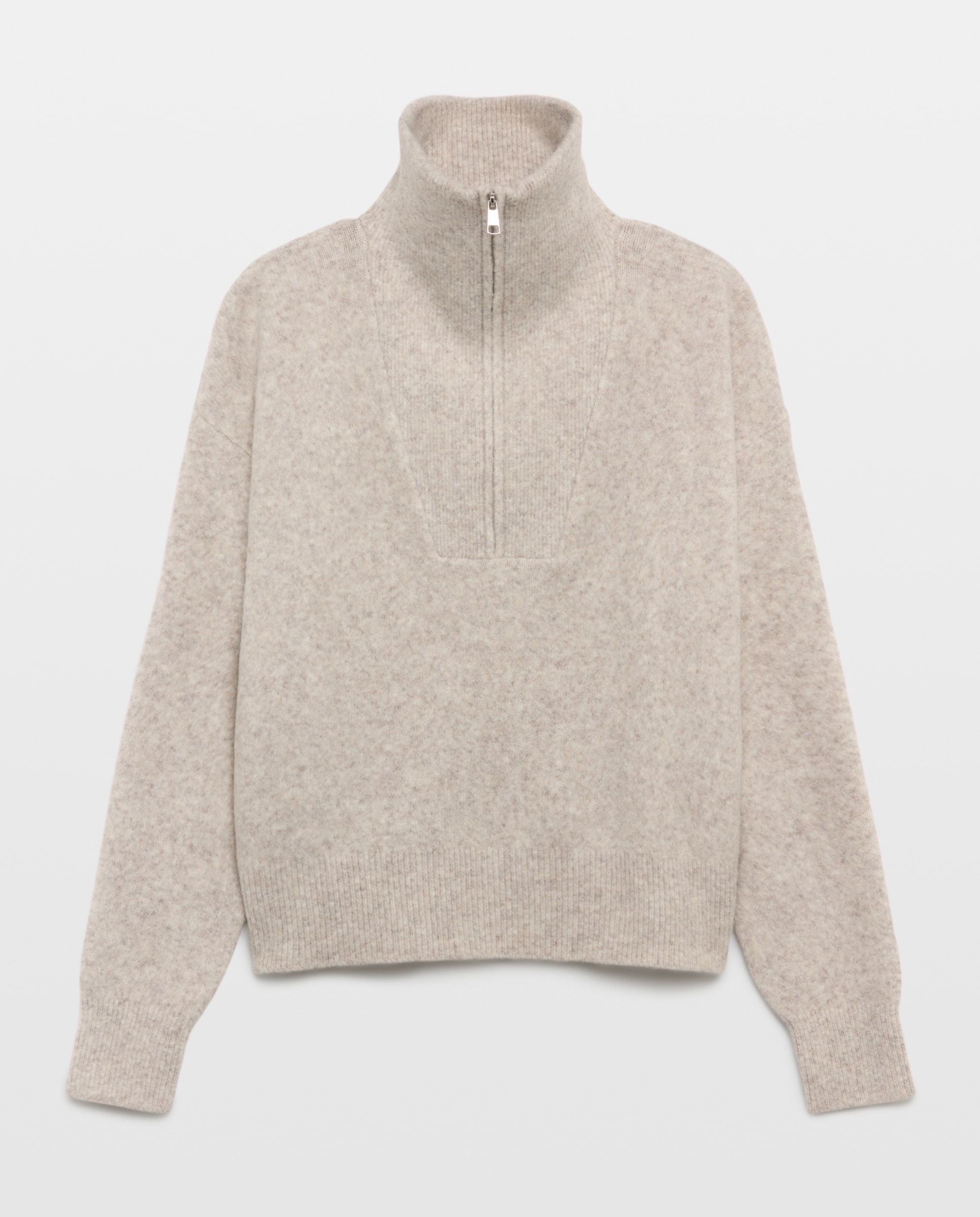 Jersey soft con cremallera en cuello de mujer - Easy Wear - 120 Crudo 120 Crudo-5