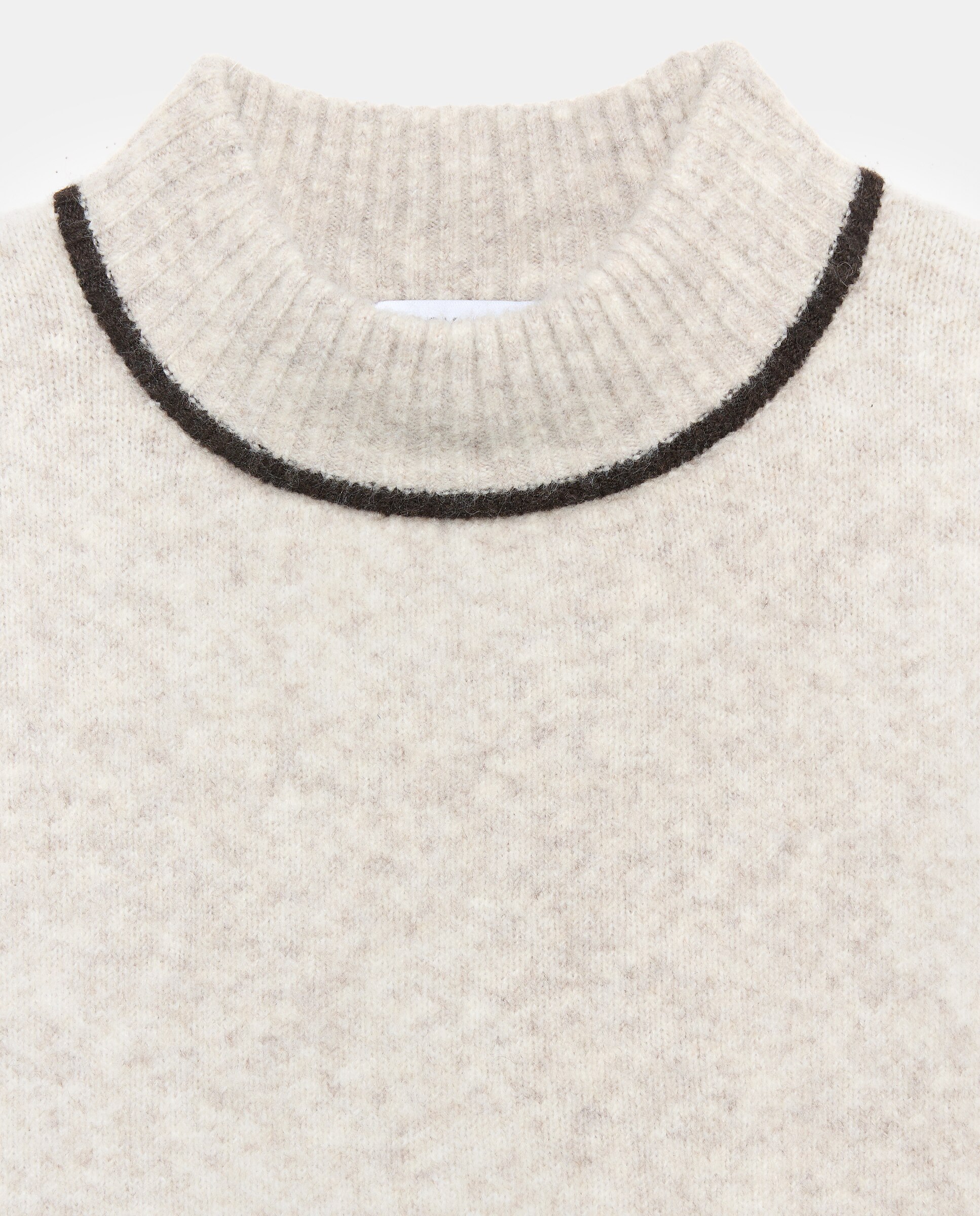 Jersey soft con cuello redondo y detalles en contraste de mujer - Easy Wear - 120 Crudo 120 Crudo-5