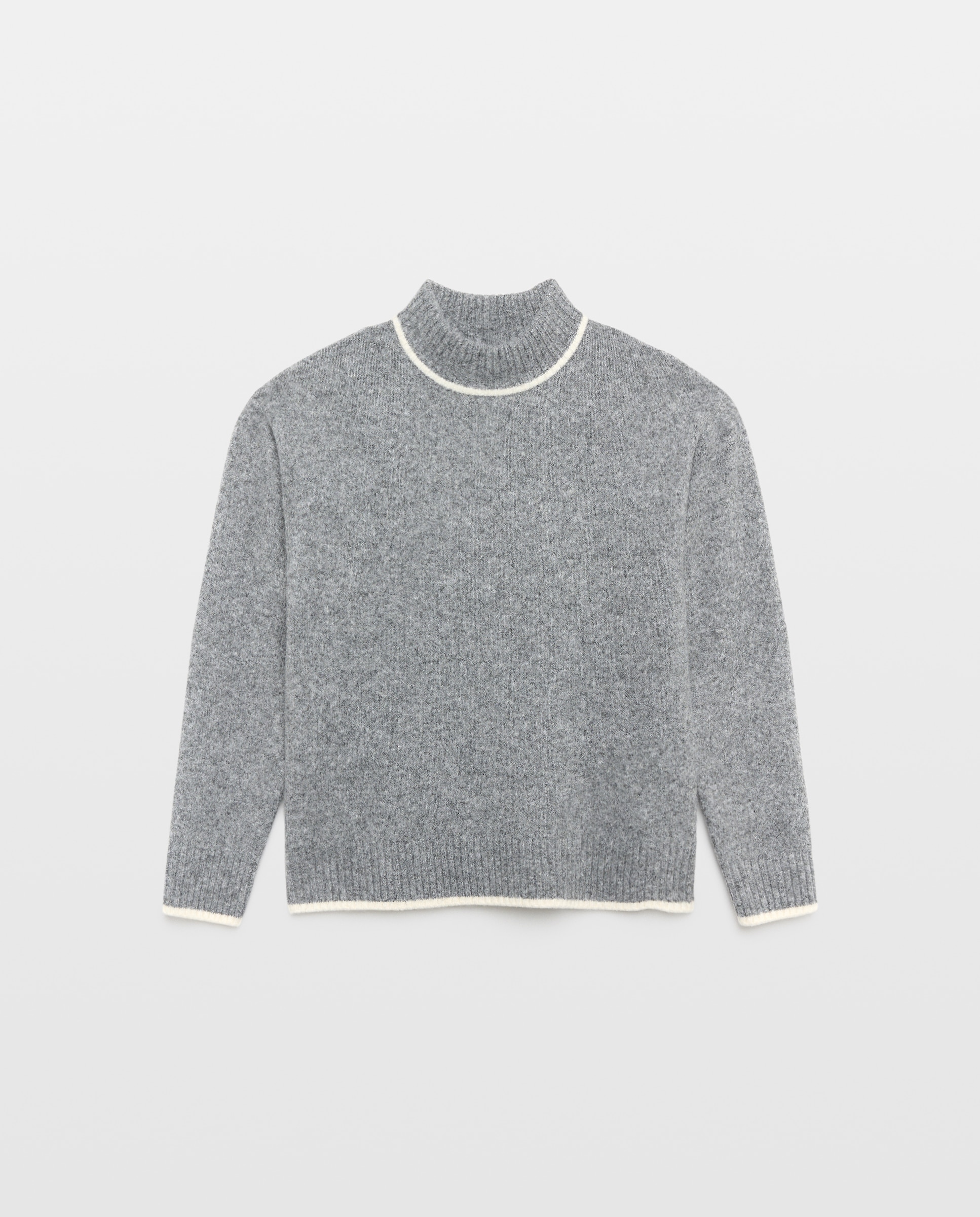 Jersey soft con cuello redondo y detalles en contraste de mujer - Easy Wear - 820 Gris medio 820 Gris medio-4