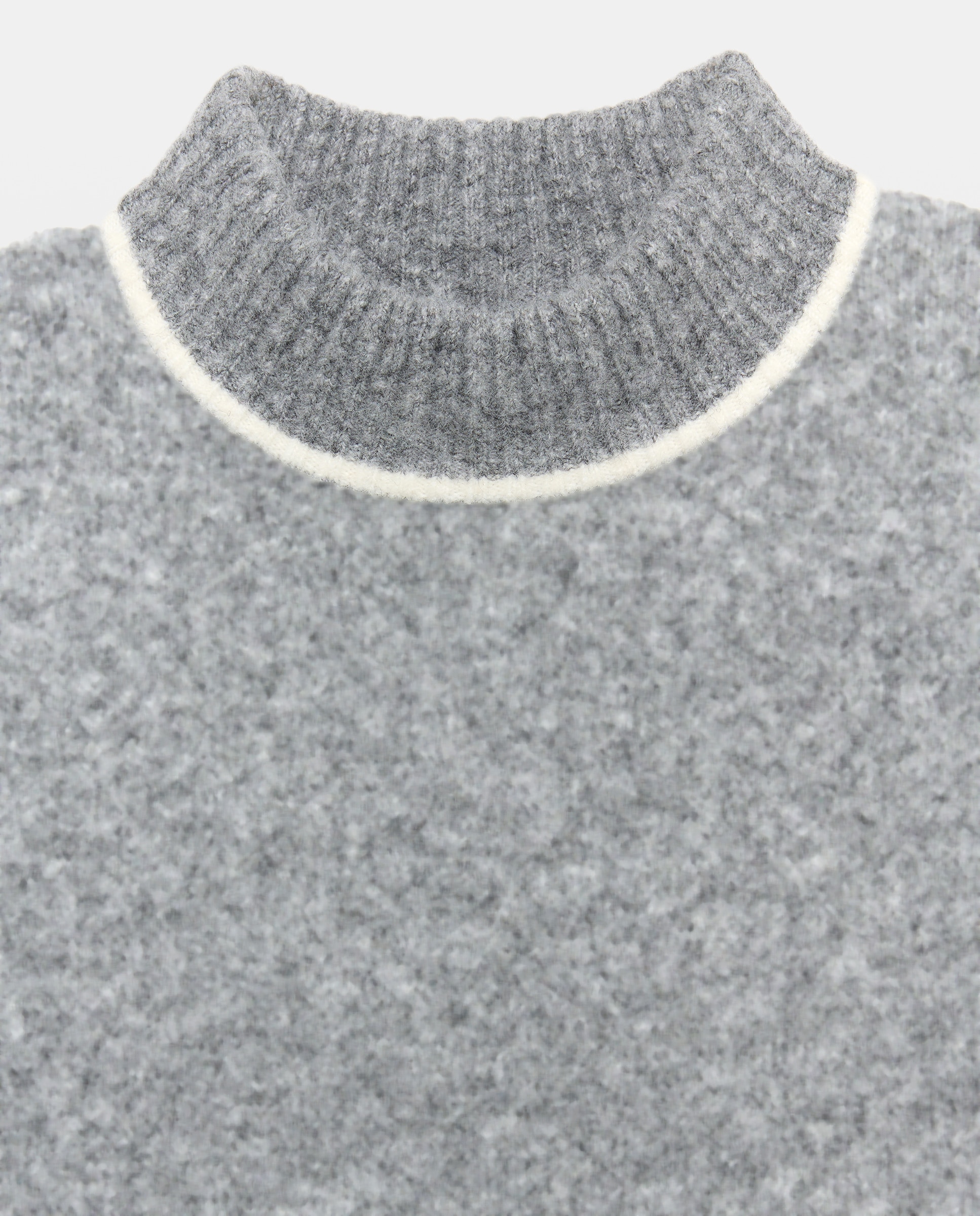 Jersey soft con cuello redondo y detalles en contraste de mujer - Easy Wear - 820 Gris medio 820 Gris medio-5
