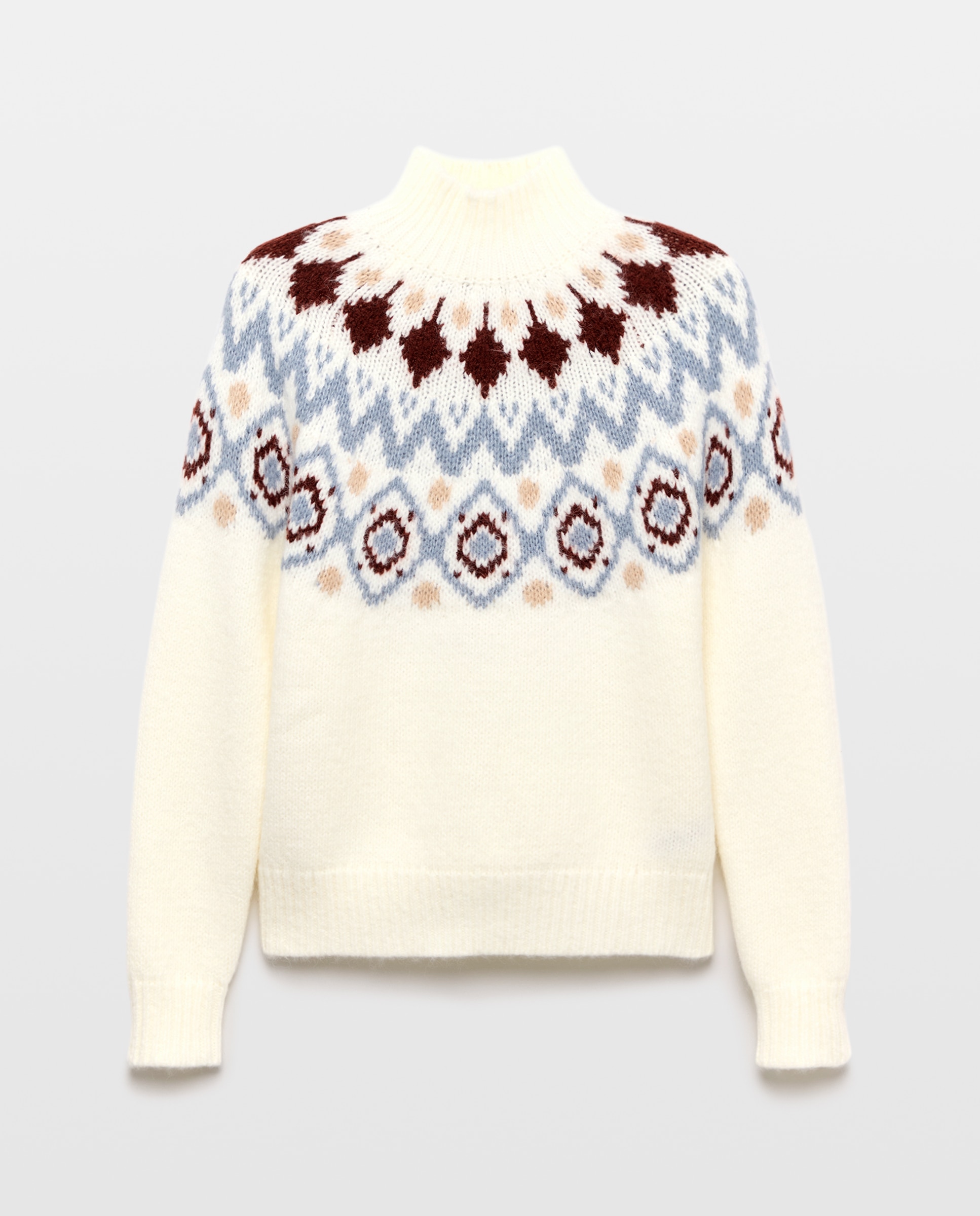 Jersey cuello alto Jacquard de mujer - Easy Wear - Blanco Blanco-4