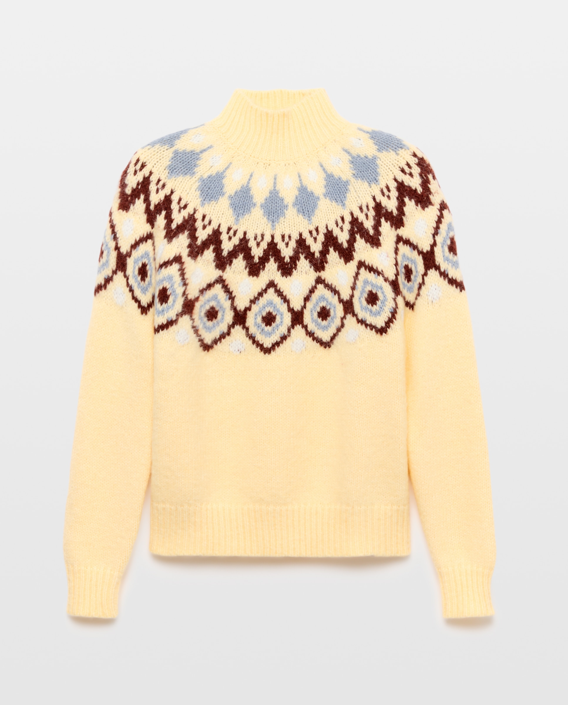 Jersey cuello alto Jacquard de mujer - Easy Wear - Amarillo Amarillo-4