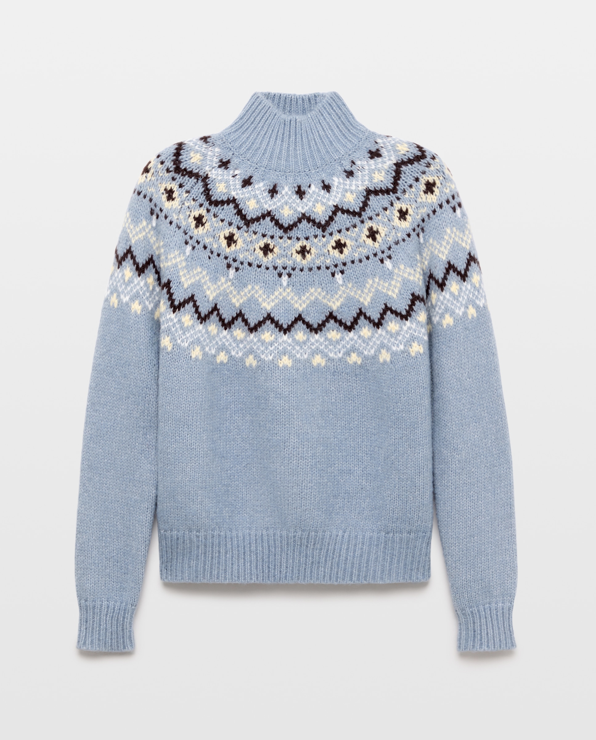 Jersey cuello alto Jacquard de mujer - Easy Wear - Azul Azul-5
