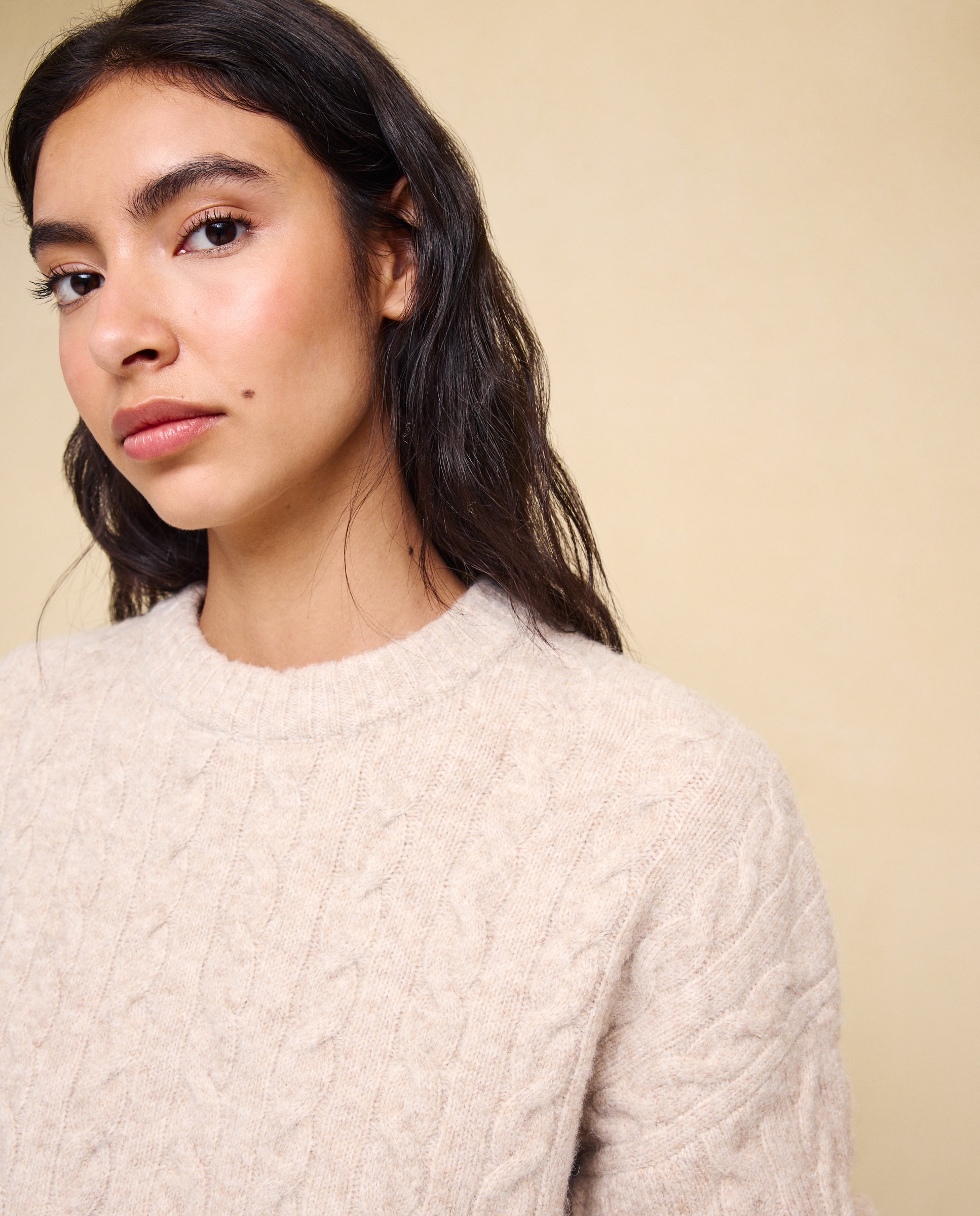 Imagen 4 de Jersey cuello caja soft con estructura de ochos de mujer. - Easy Wear - Beige Beige