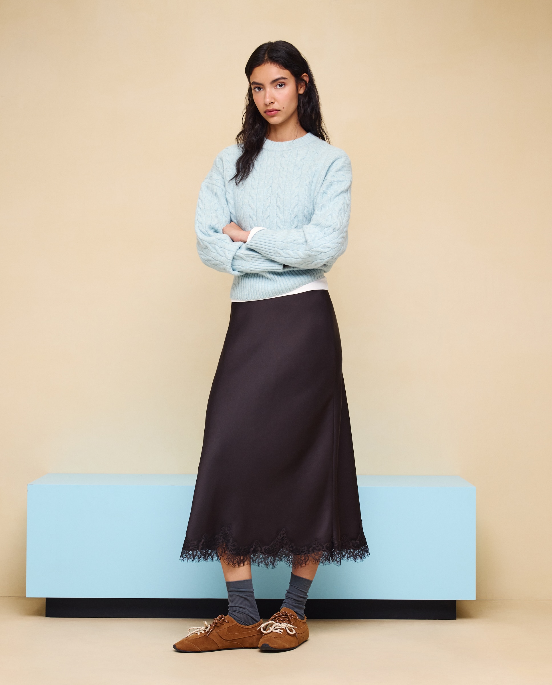 Imagen 1 de Jersey cuello caja soft con estructura de ochos de mujer. - Easy Wear - Añil Añil