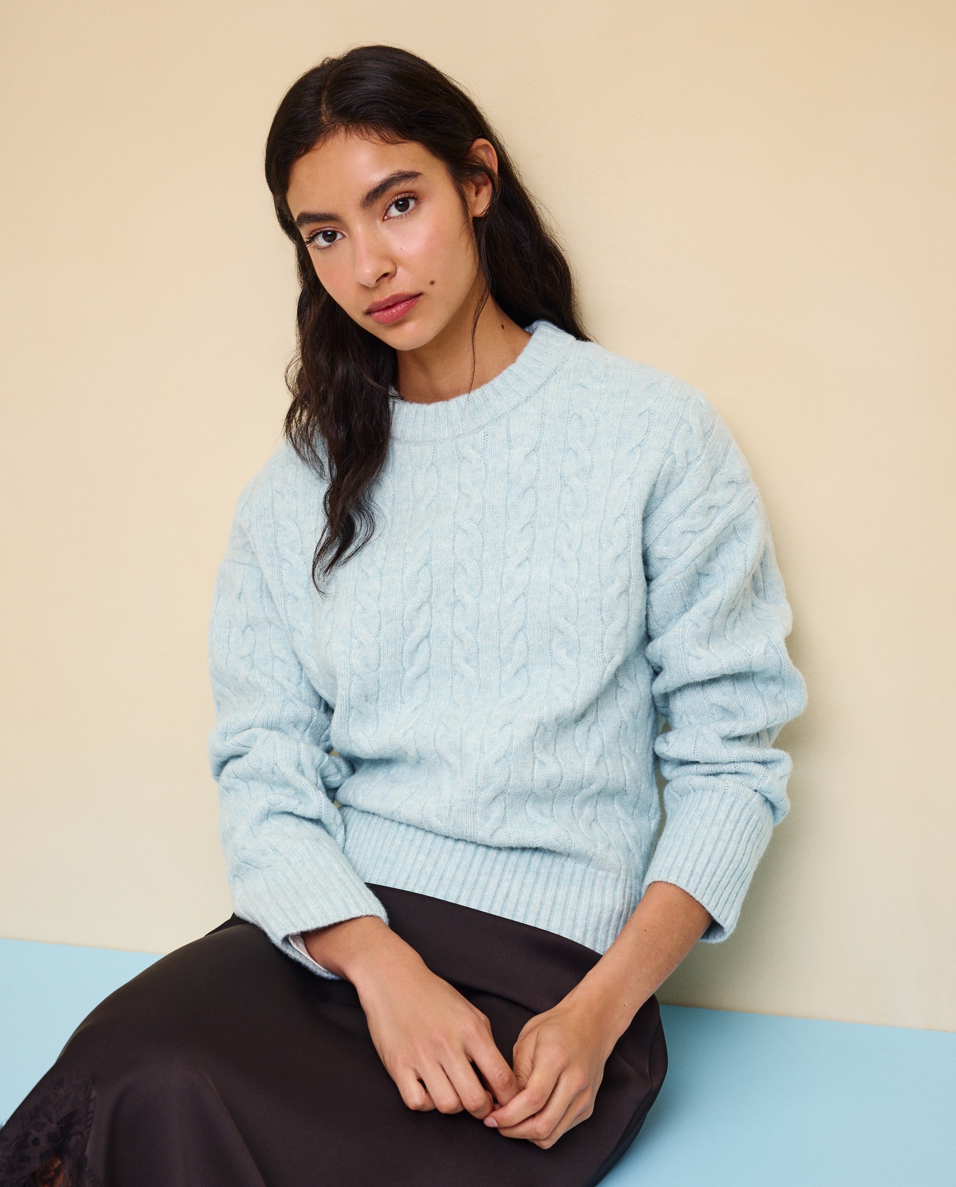 Imagen 2 de Jersey cuello caja soft con estructura de ochos de mujer. - Easy Wear - Añil Añil