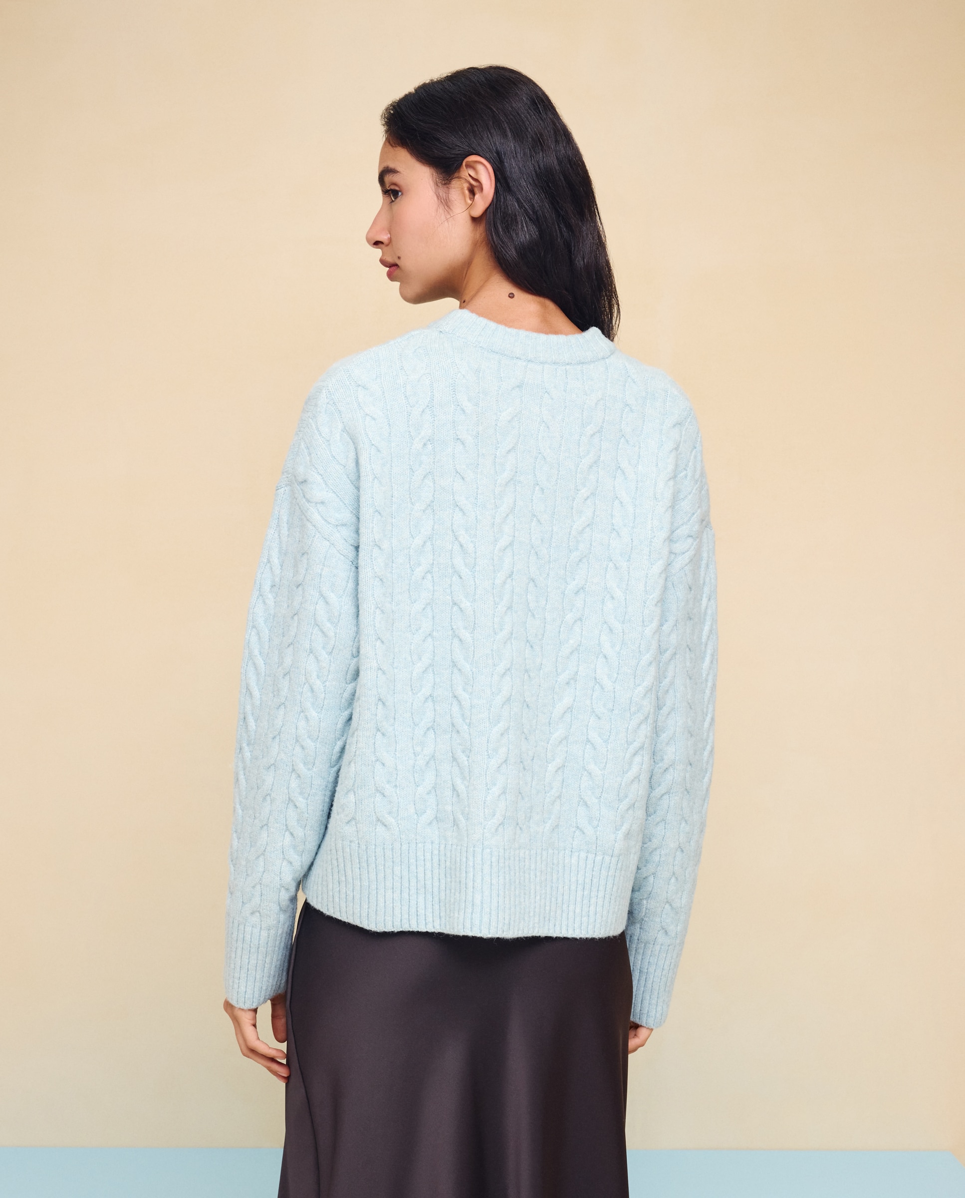 Imagen 3 de Jersey cuello caja soft con estructura de ochos de mujer. - Easy Wear - Añil Añil