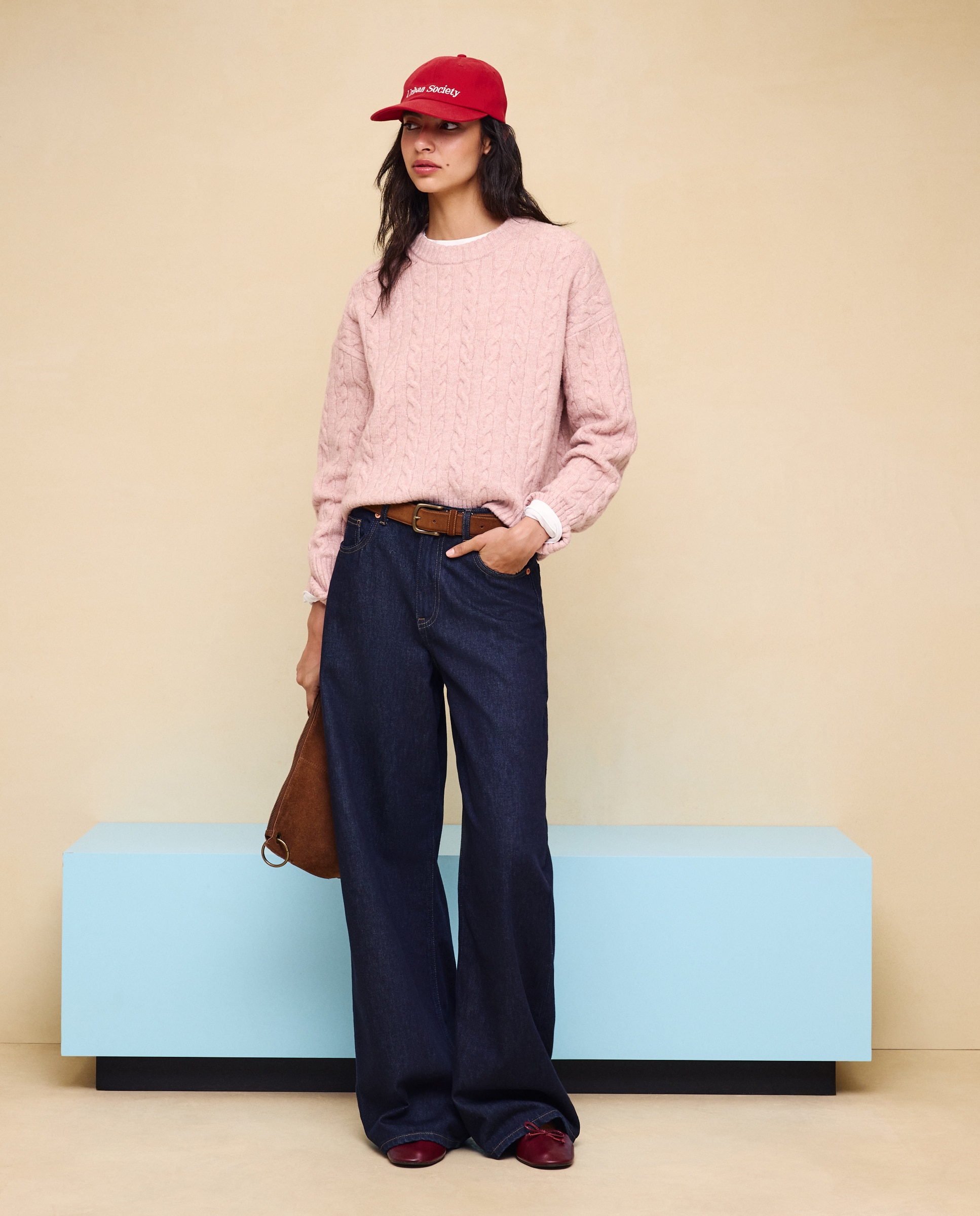 Imagen 1 de Jersey cuello caja soft con estructura de ochos de mujer. - Easy Wear - 220 Rosa palo 220 Rosa palo