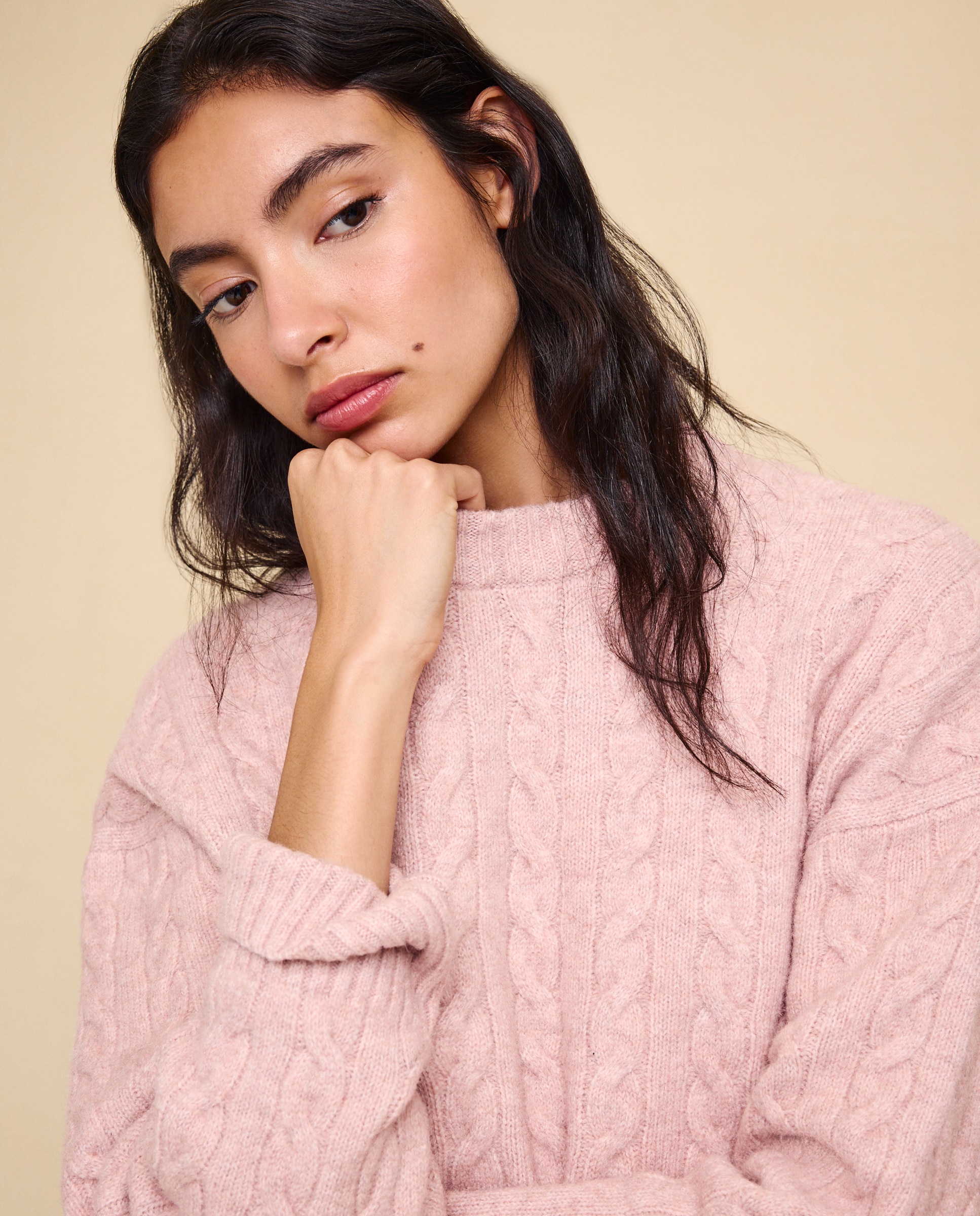 Imagen 2 de Jersey cuello caja soft con estructura de ochos de mujer. - Easy Wear - 220 Rosa palo 220 Rosa palo